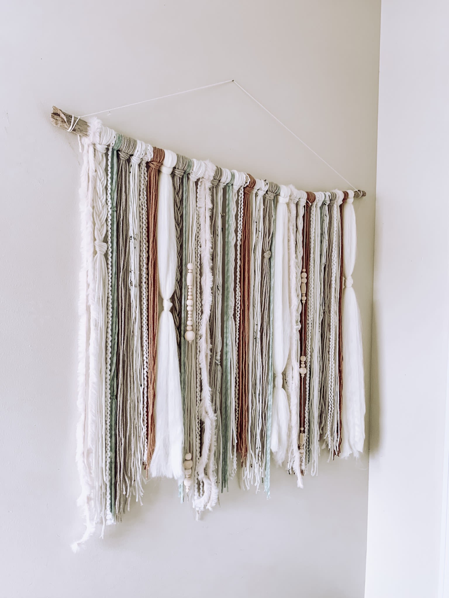 Large Handmade Textured Yarn Wall Hanging Decor - Boho Style by Hippie &  Fringe