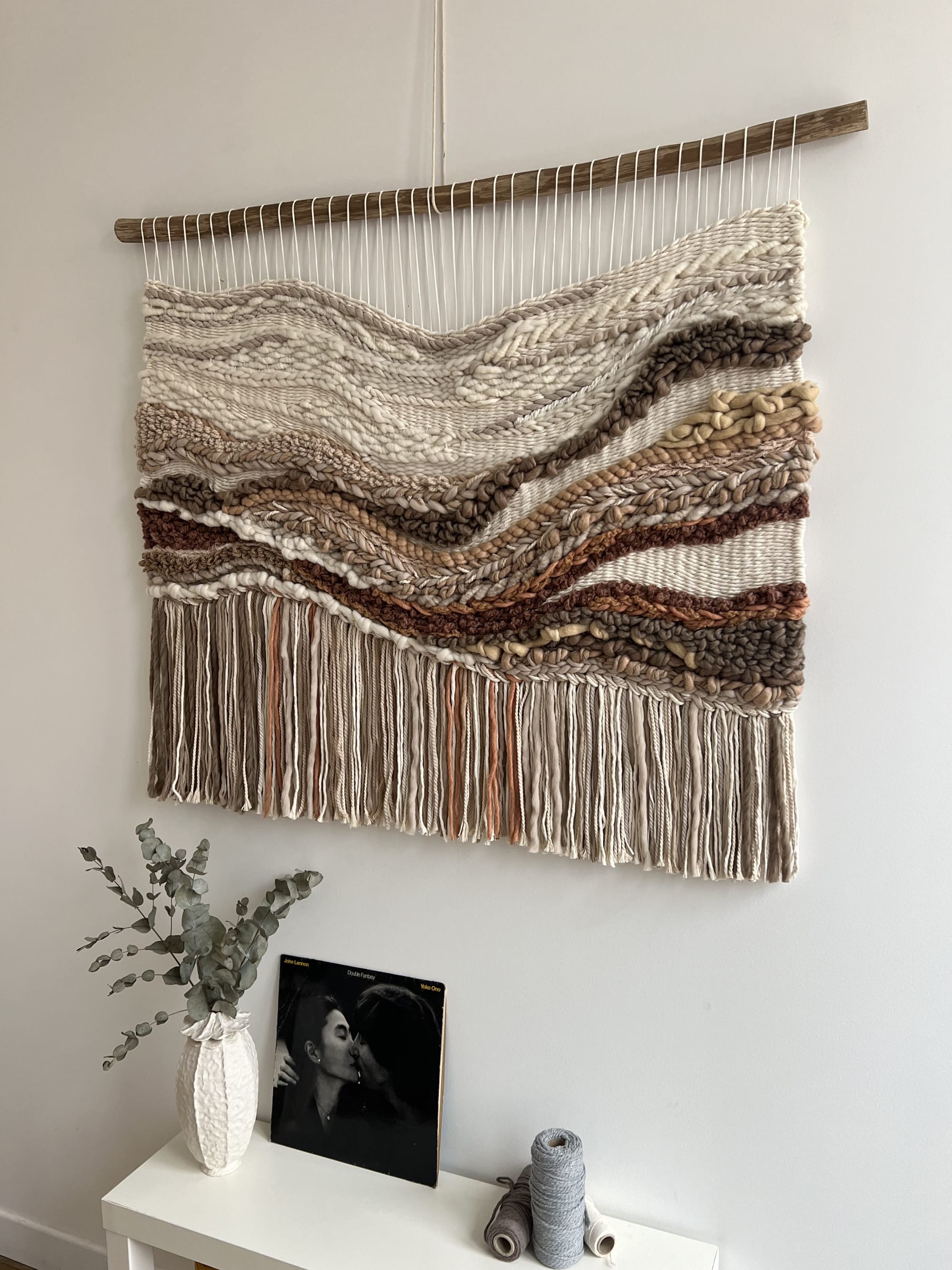 Handwoven Wall Tapestry in Earthy Tones 