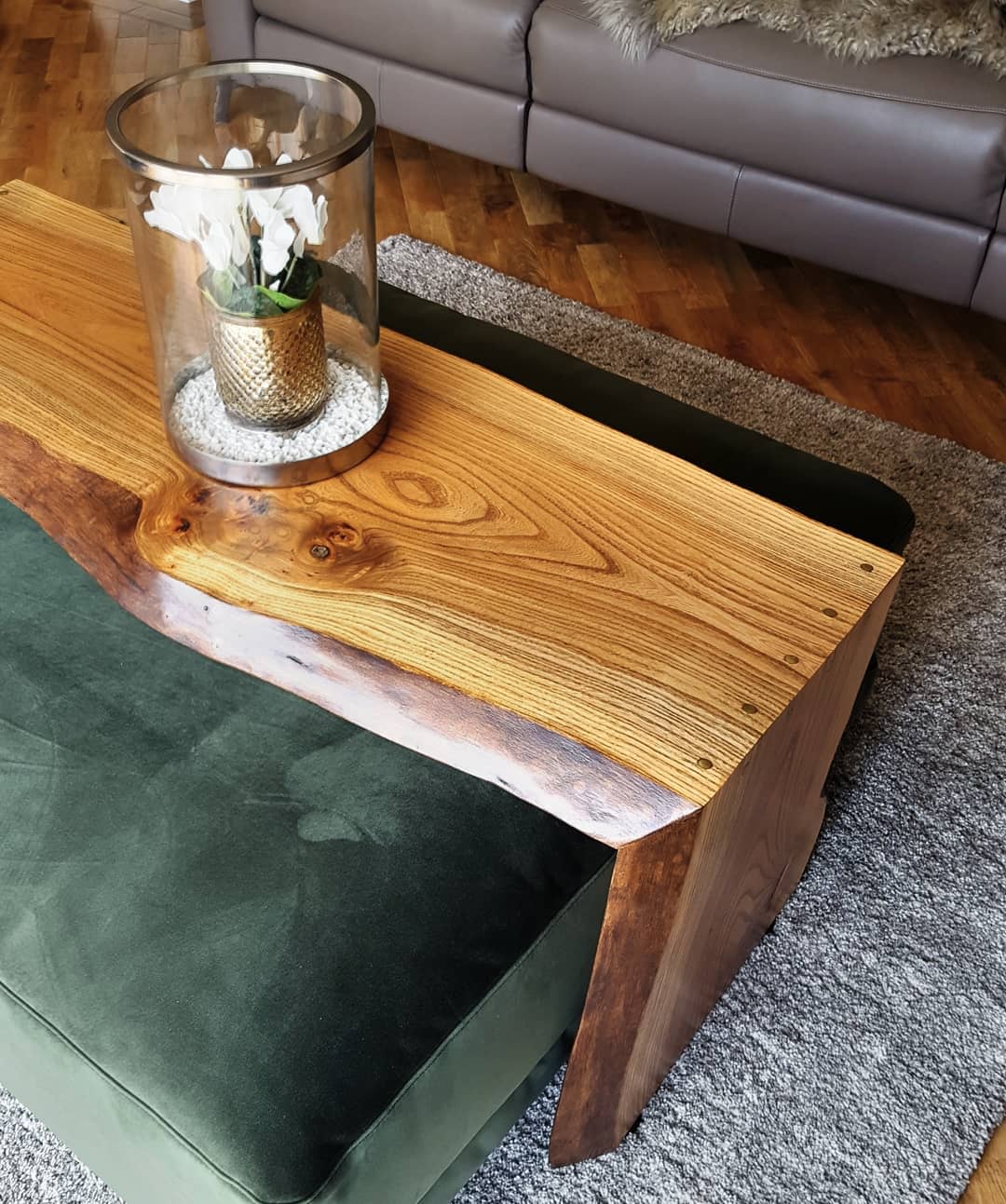 English Elm Double Cascade Ottoman by Handmade in Brighton seen at