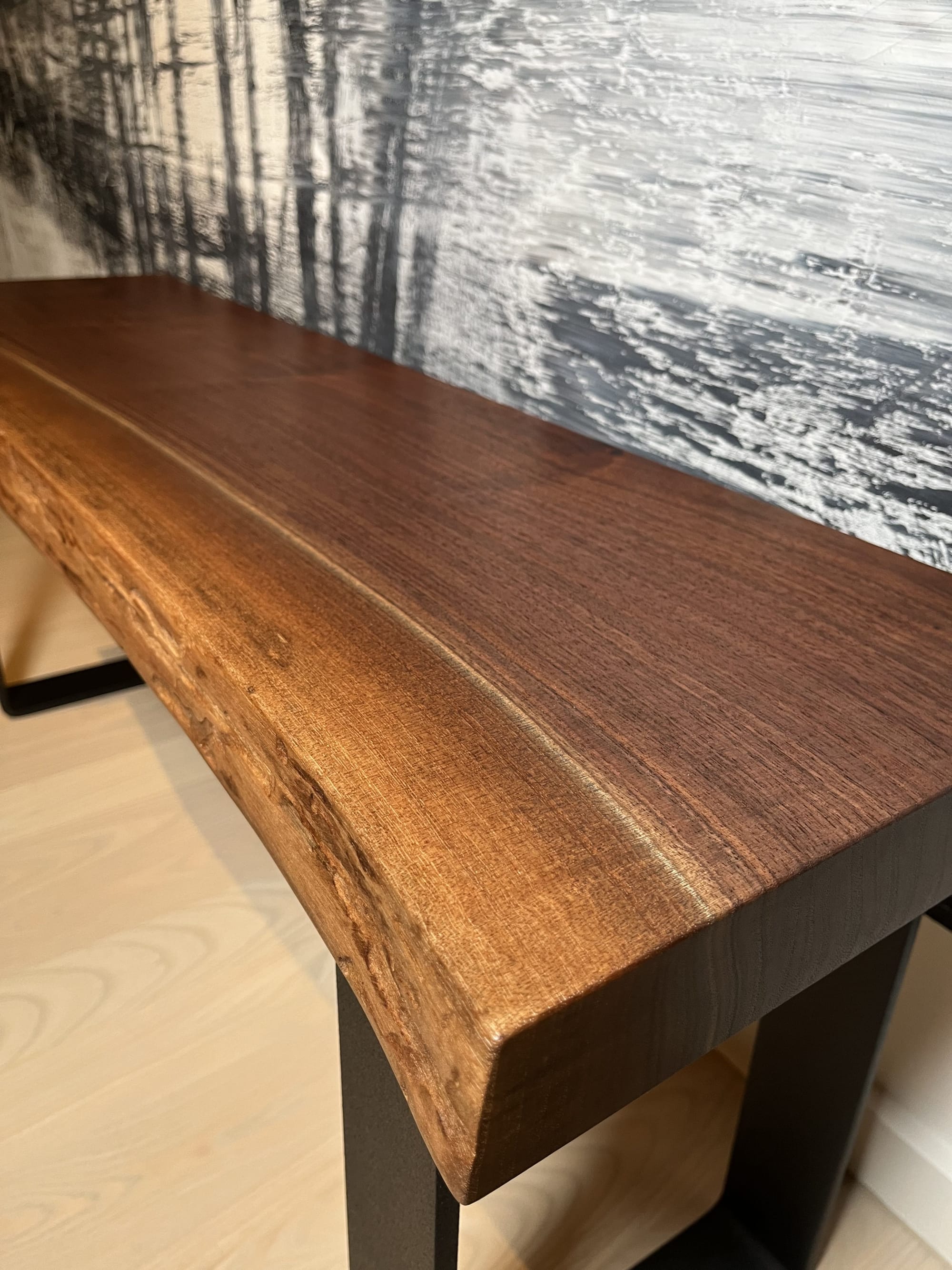 Live Edge Walnut Bench, Live Edge Entryway Bench, Bedroom Bench