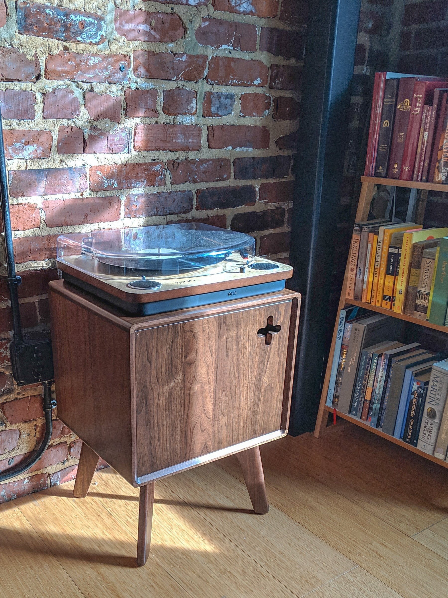 Mid century modern record player stand