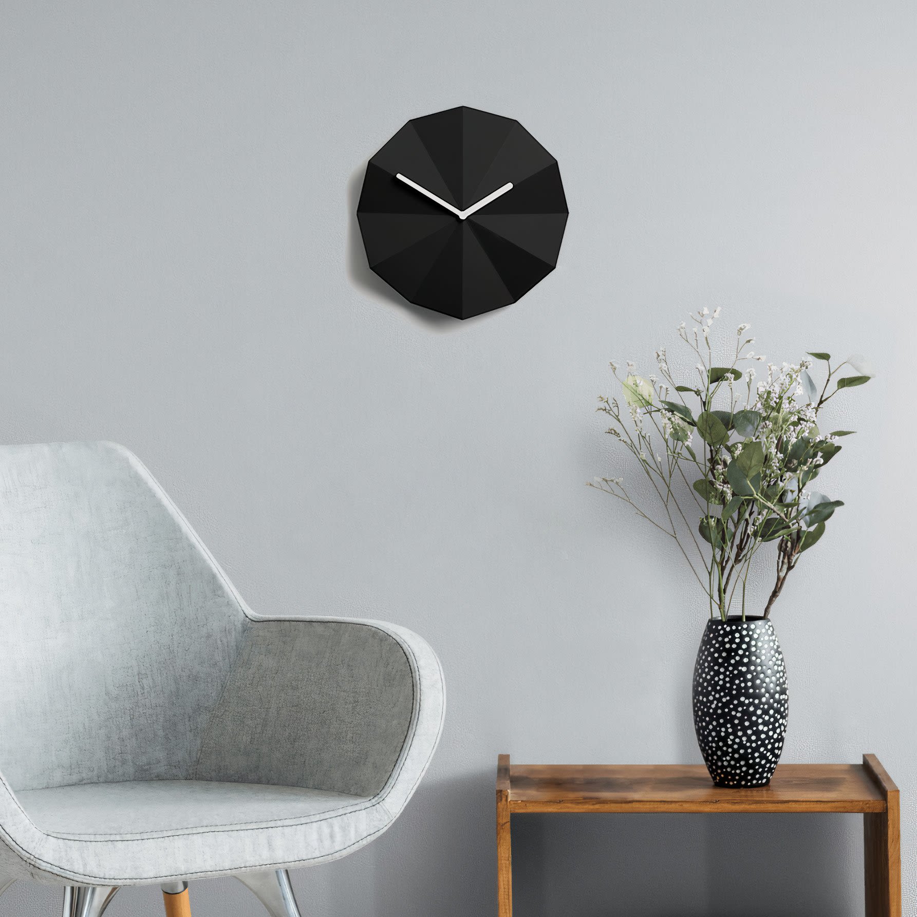 Orologio da Parete, Oroligi da Tavolo - Delta Clock Nero - LAWA DESIGN