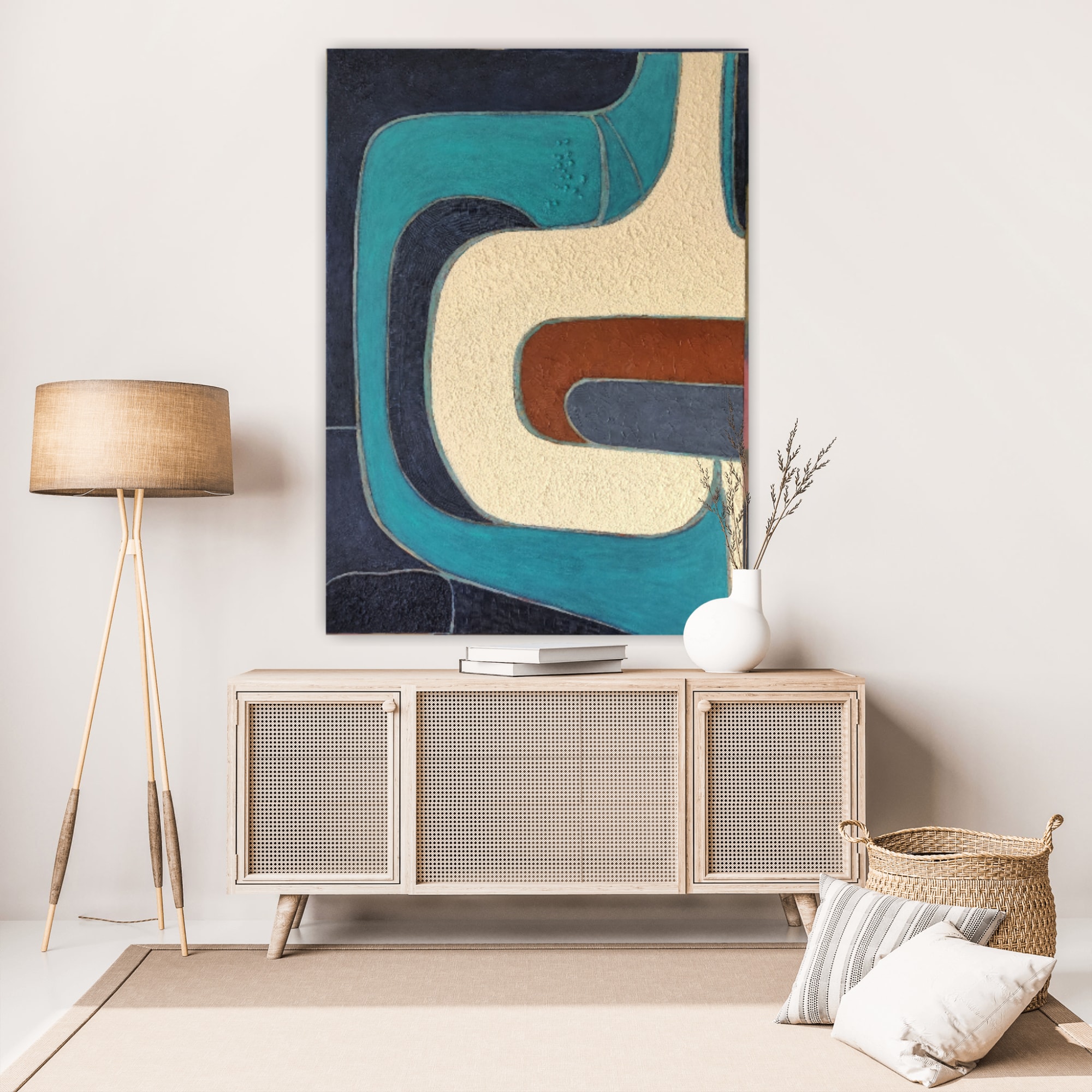 Mid century modern inspired wall art geometric textured art by Berez ...