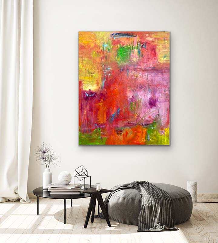 Eye On Art Contemporary Oil Abstract by Strokes by Red - Red (Linda ...