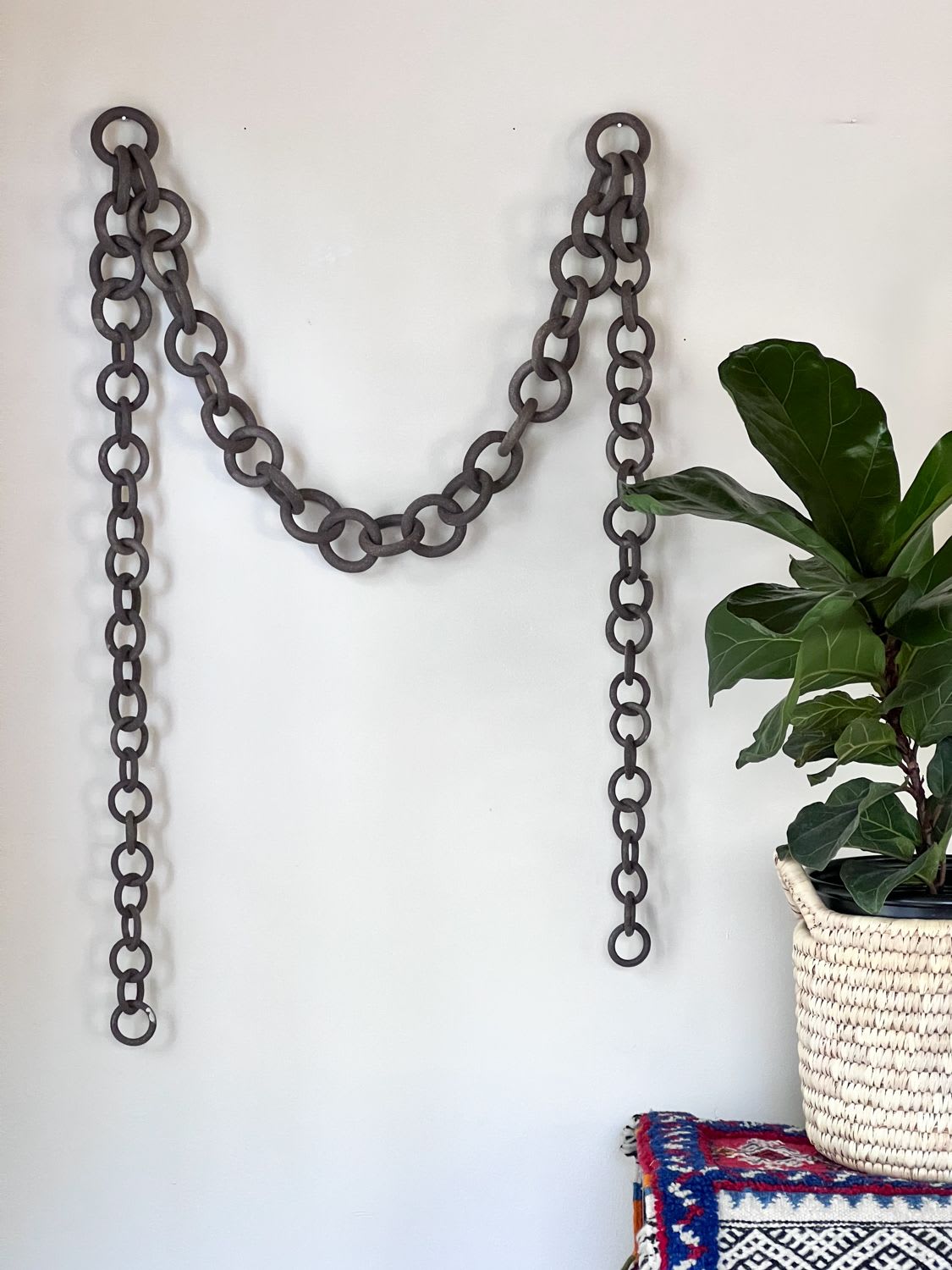 Stoneware Ceramic link chain by Asmaa Aman Tran