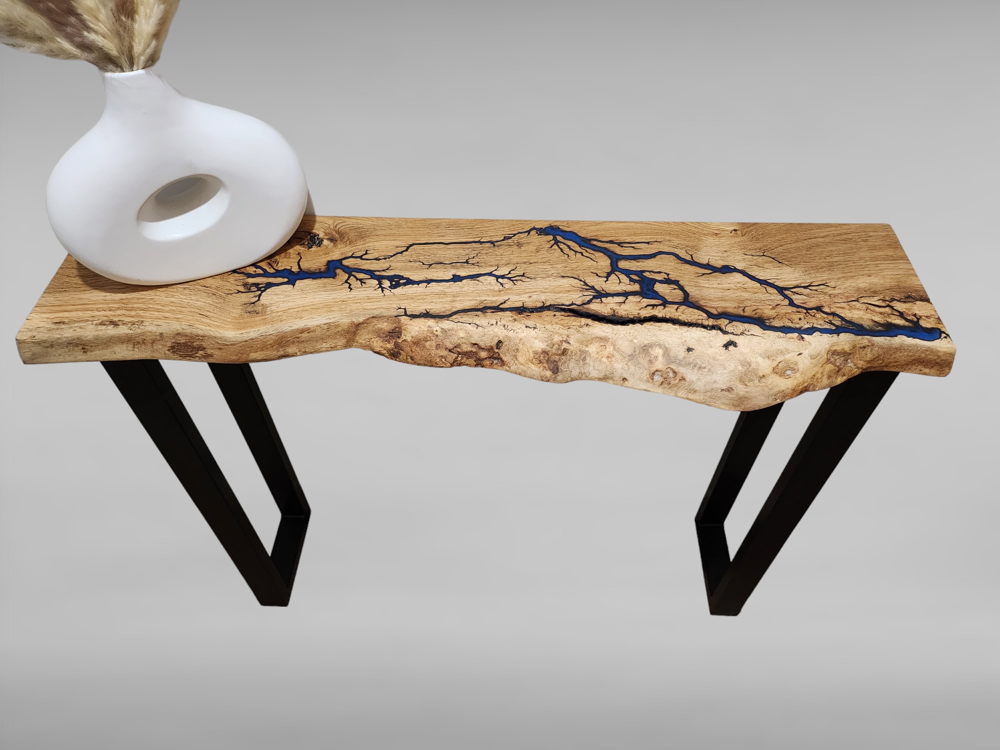 Resin Lichtenberg Figure Live Edge Oak Table Standard Depth by Cutting Edge  Creations