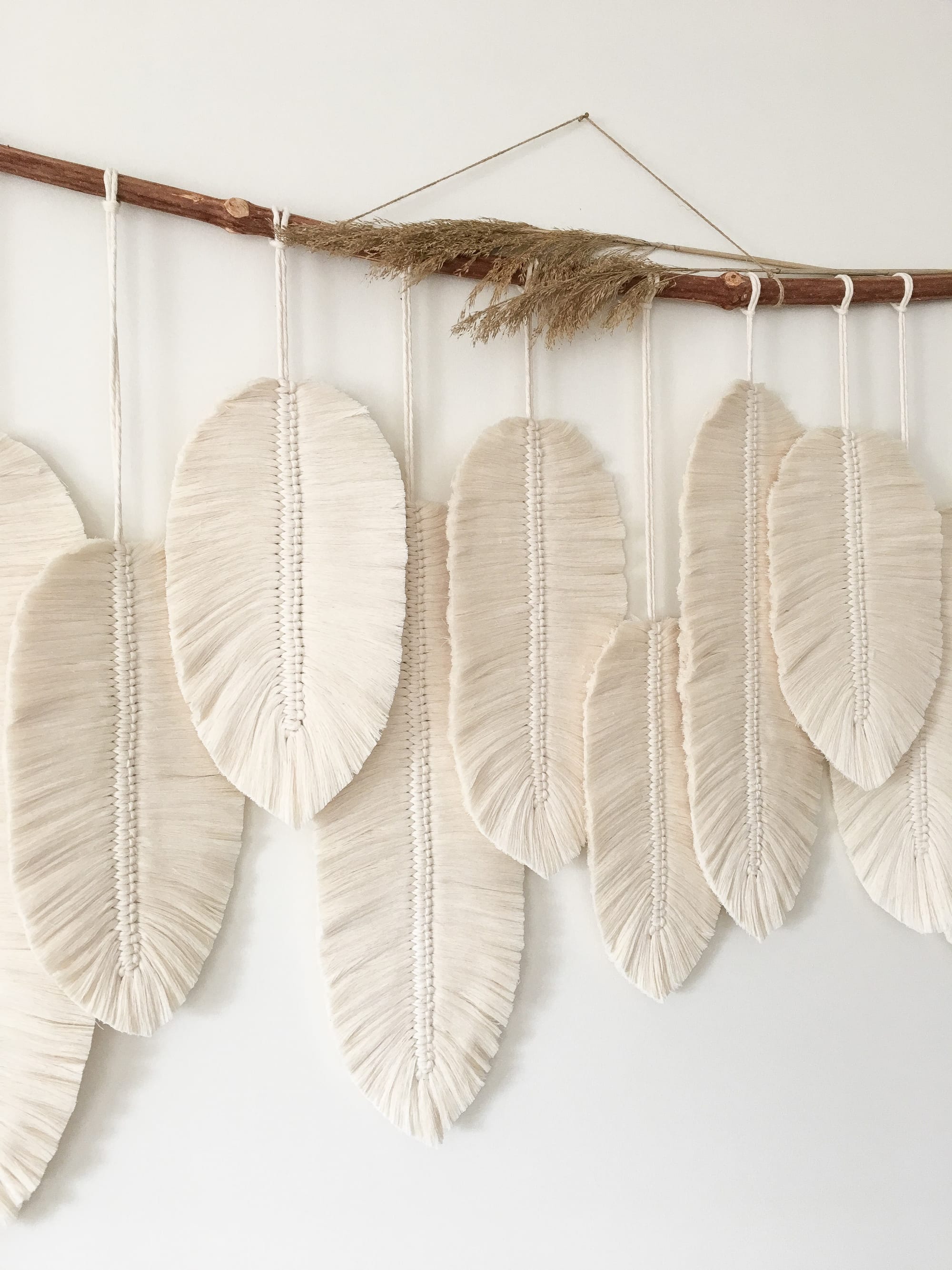 Large Macrame Feathers with 10 feathers