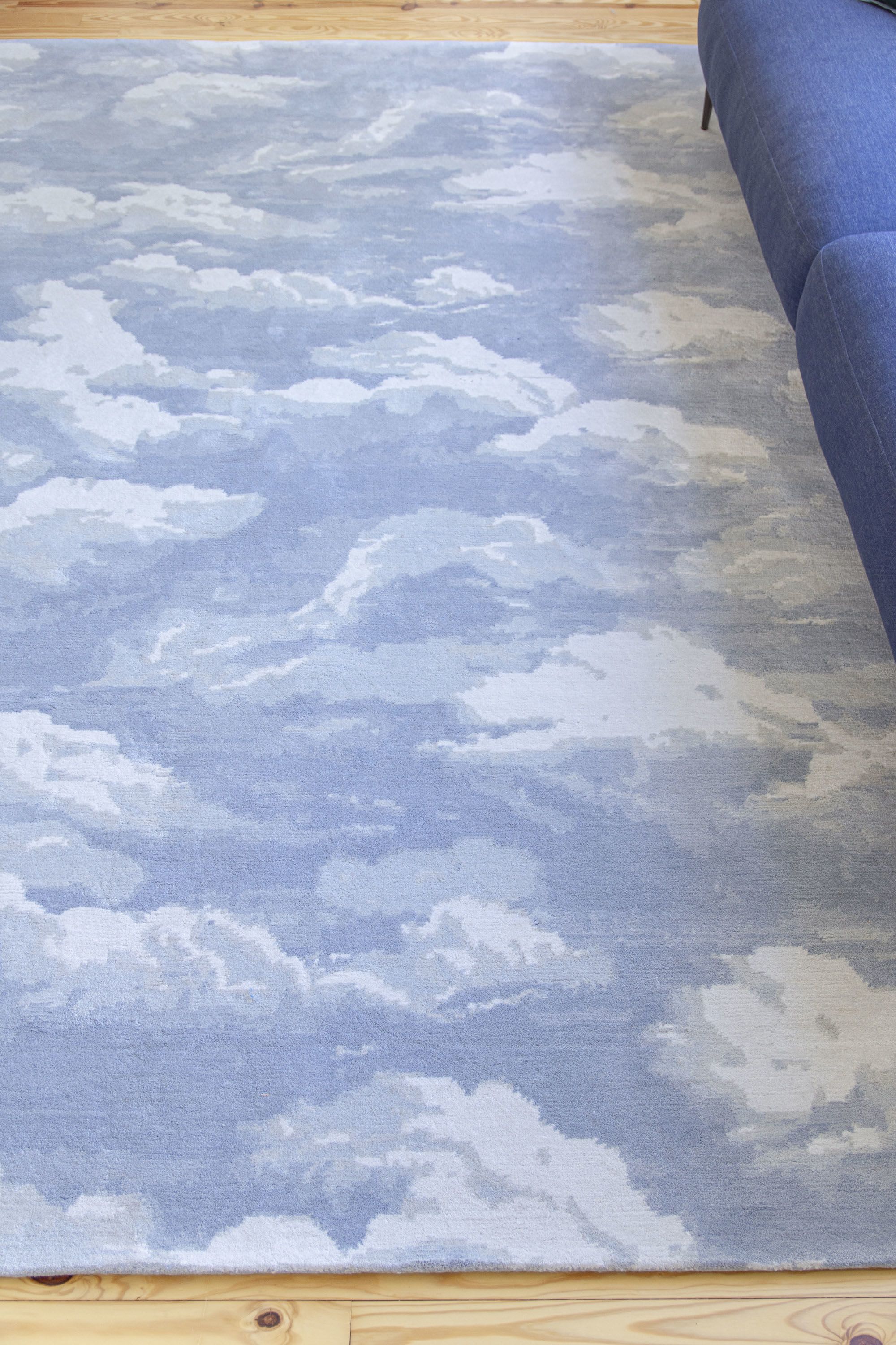 Cumulus Cloud Tibetan Hand-Knotted Wool Area Rug by Kevin Francis