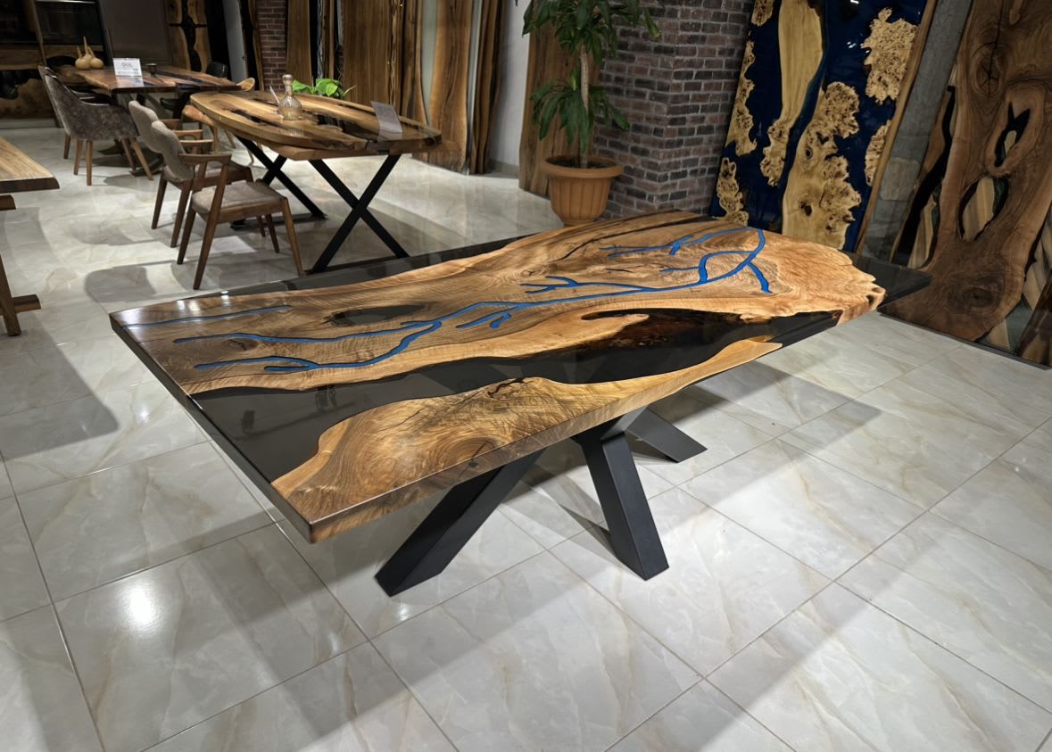 Ultra Clear Epoxy Dining and Kitchen Table - Made To Order by Gül Natural  Furniture
