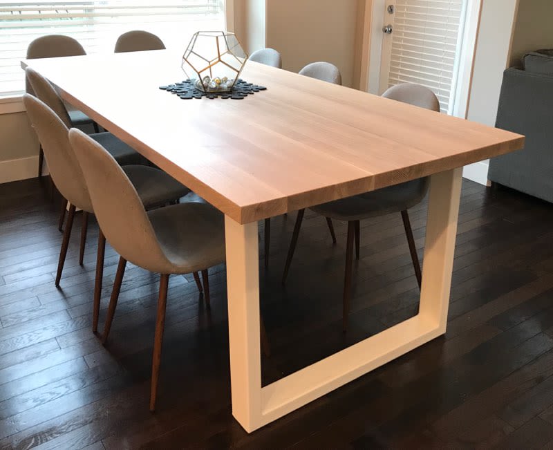 European White Oak Dining Table By, White And Oak Dining Room Table