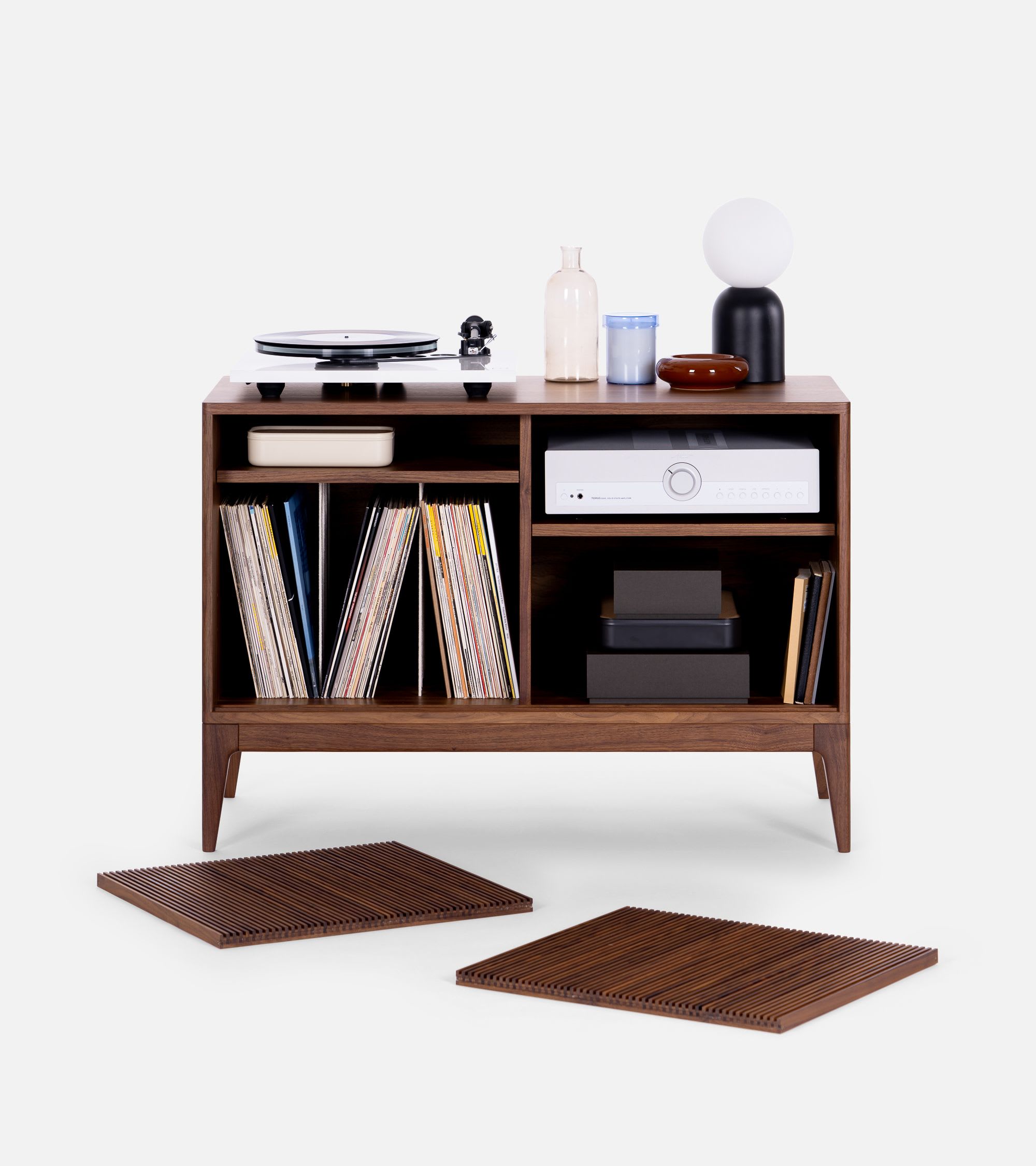 TONN 101 – Walnut Wood Record Player Stand by Mo Woodwork at
