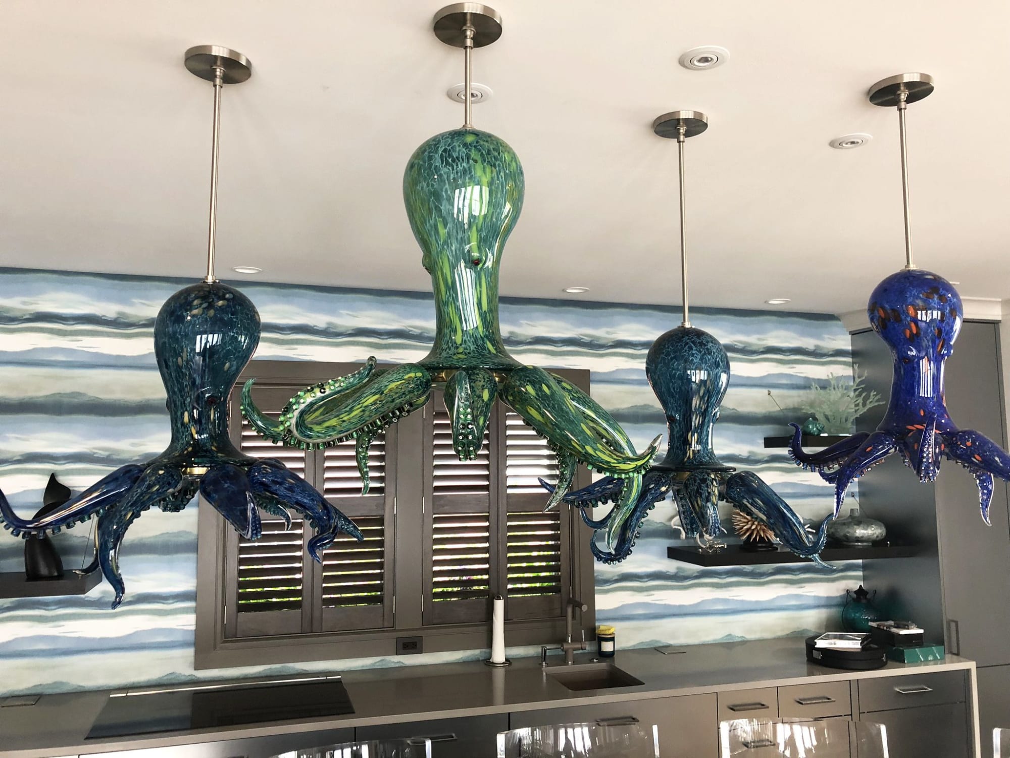 Octopus Chandelier by Anchor Bend Glassworks