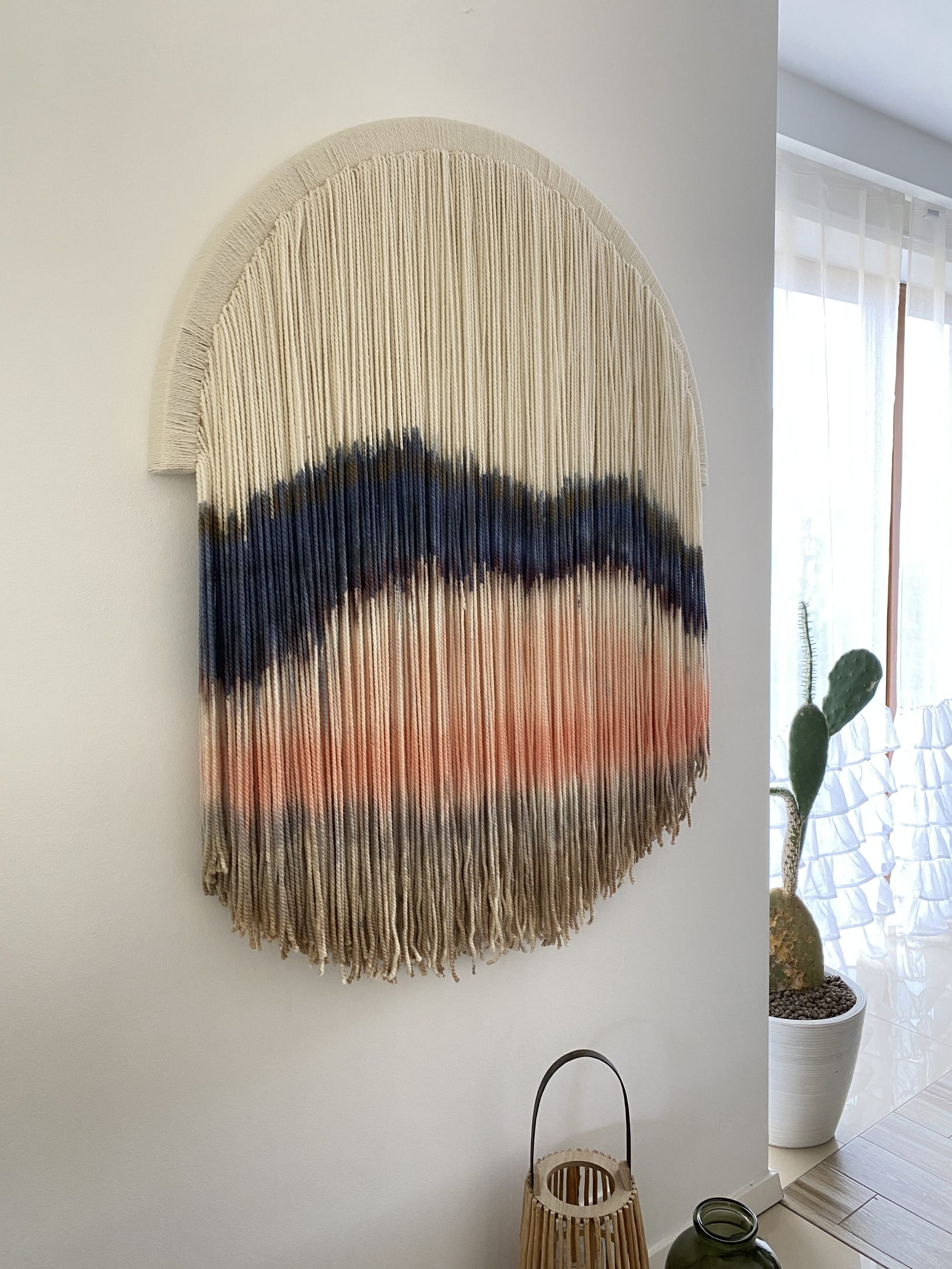 Wall rope art natural color - OliviaFiberArt