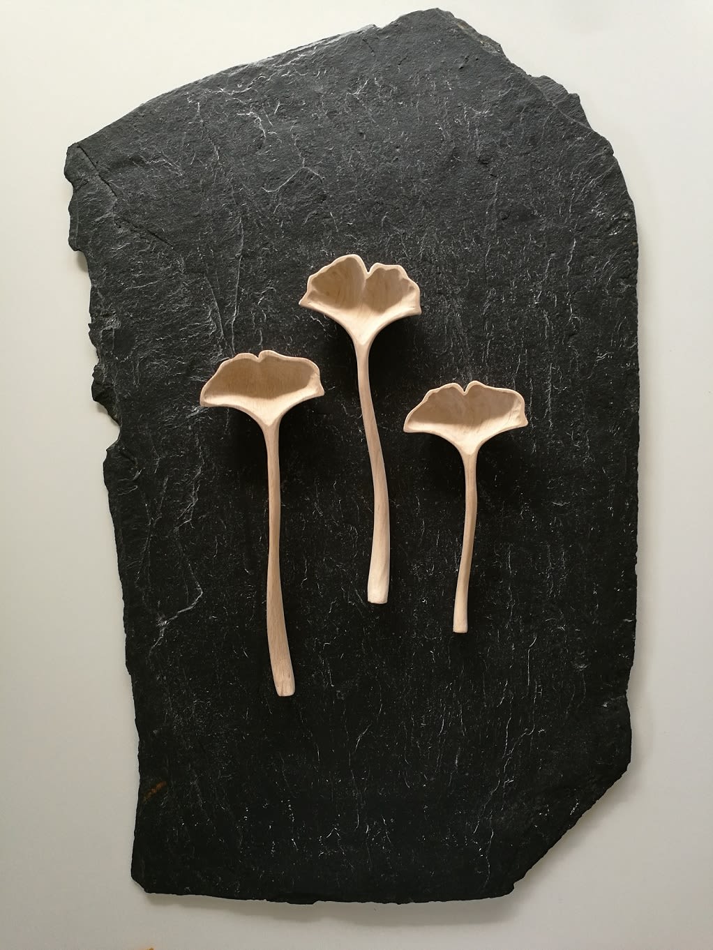 Hand Carved Ginkgo Spoons