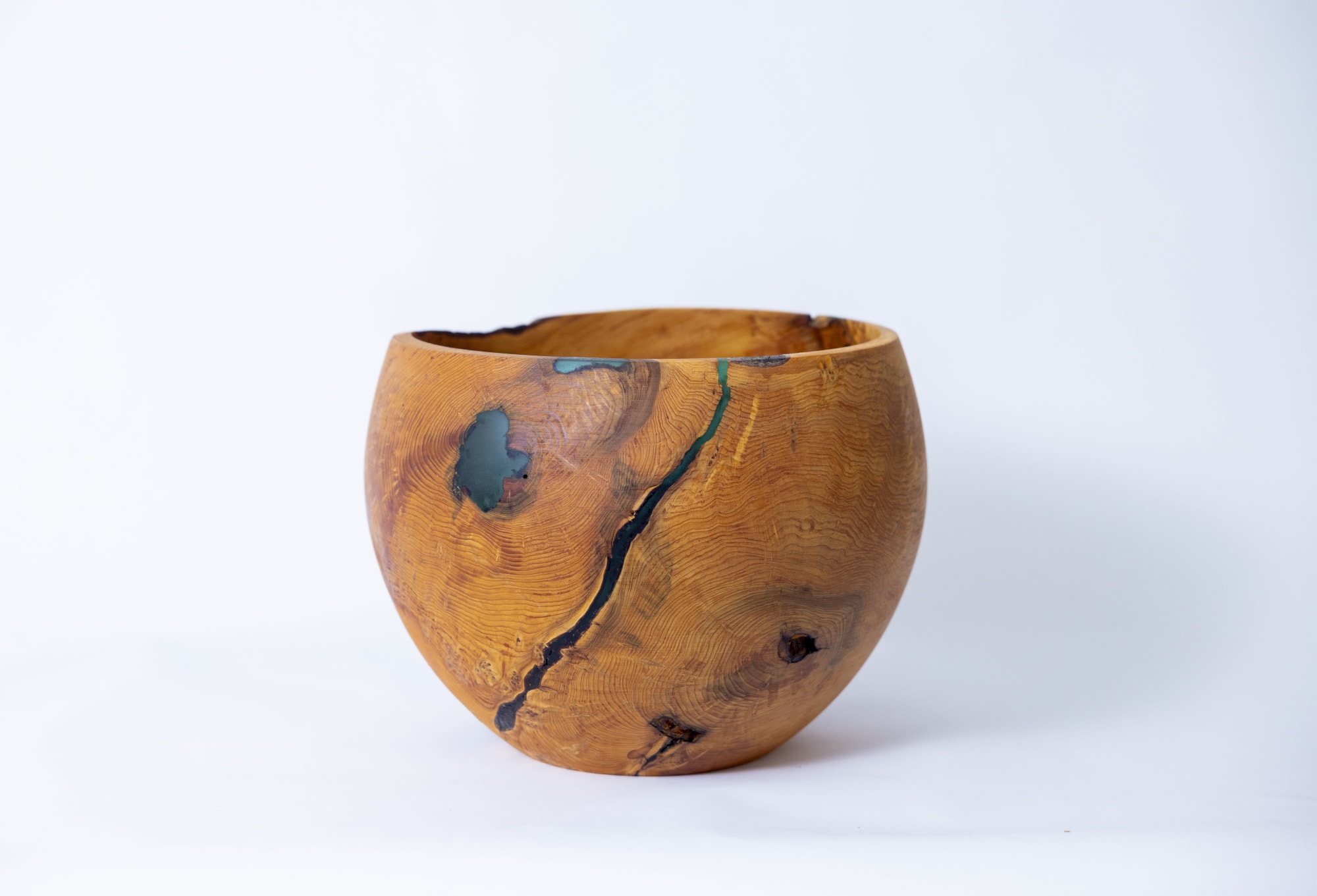 Sculptural Thuja Burl Vessel with Forest Green Resin Inlay by Holzkunst  Samuel Meisinger | Wescover Decorative Objects