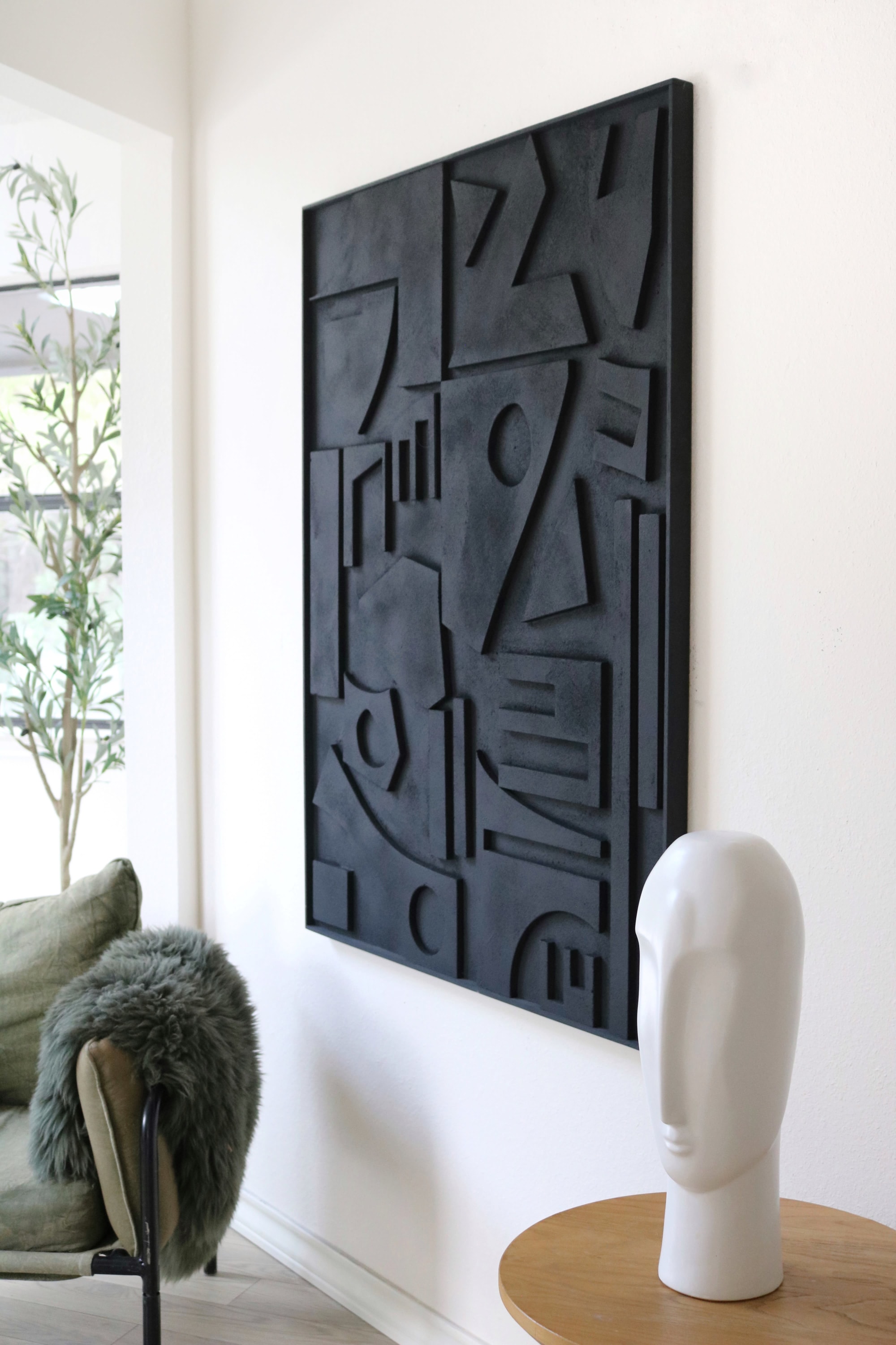 Textured Minimalist Canvas Art Custom Art Home Decor Minimalist Home Wall  Art Contemporary Spaces Plaster Art Modern 