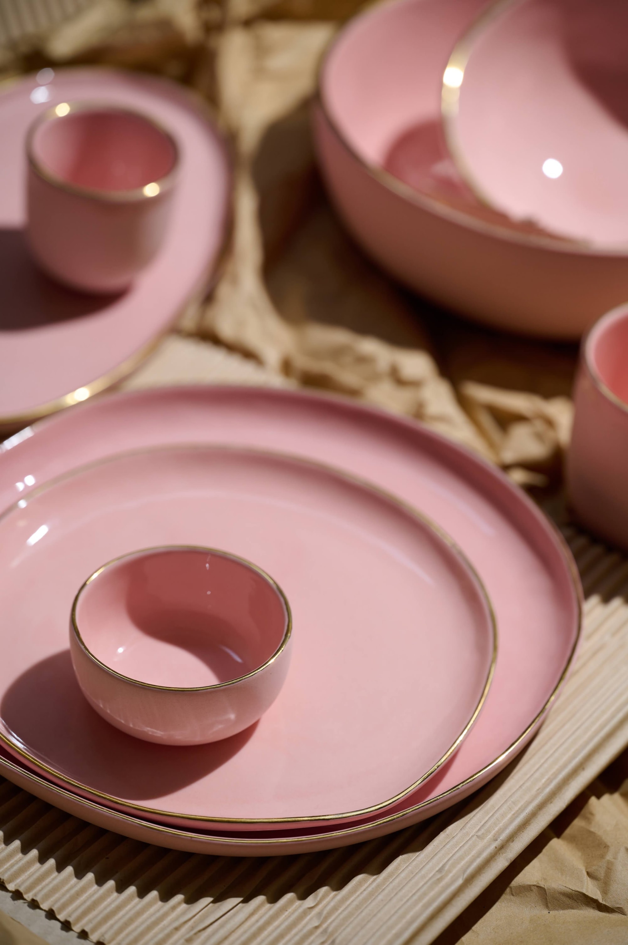 Pink shop porcelain plates