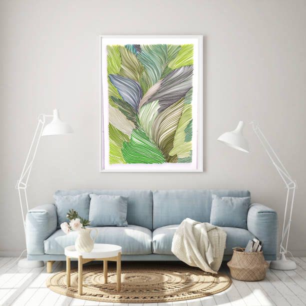 Nature of Green - abstract painting -paper wall art- paper by Glimpsecraft