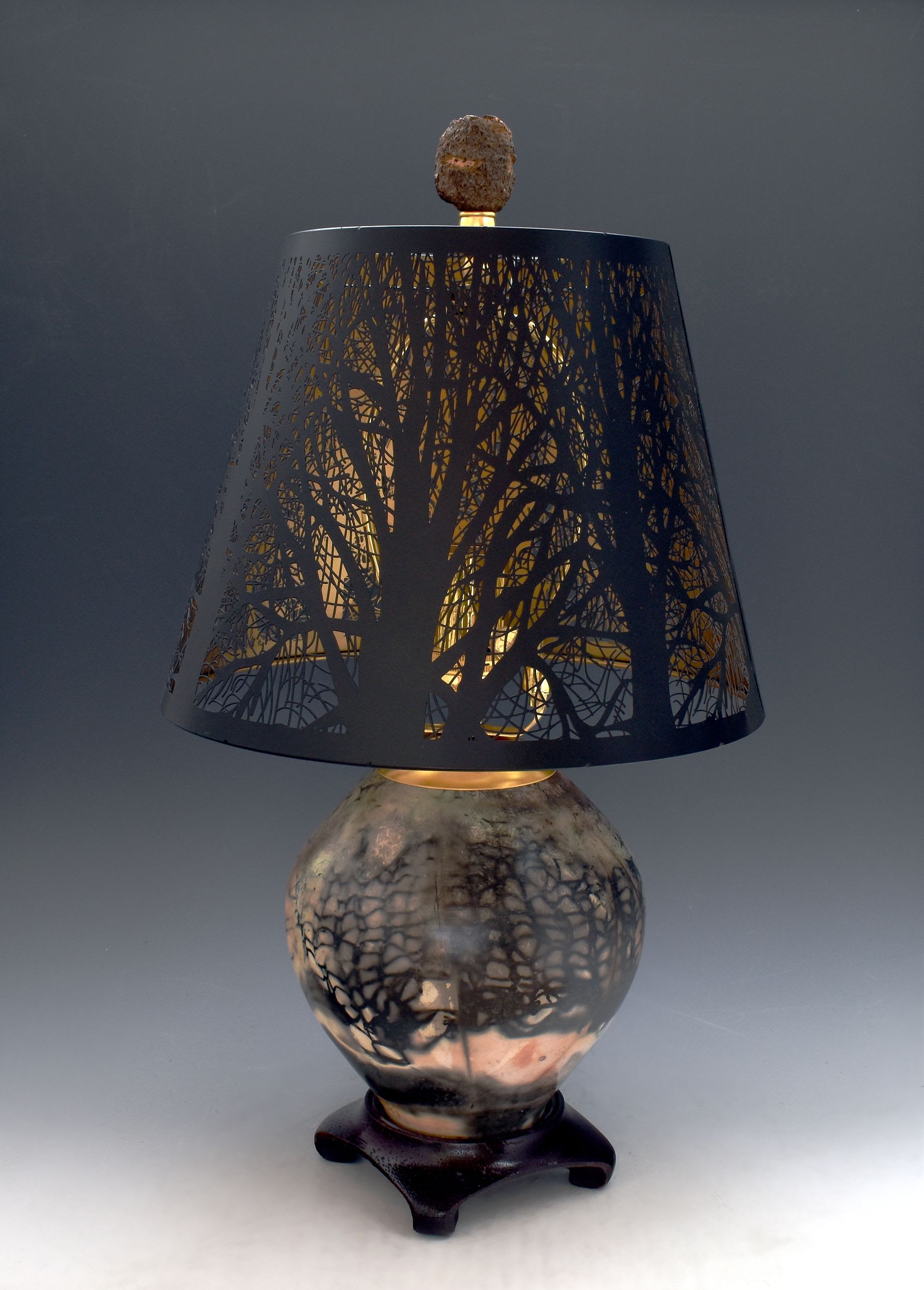 M[レトロ] 北欧 ヴィンテージ 大理石 インテリア　THE BRASS 真鍮 Lamp 95 stoneware, steel shade, brass hardware by Ron Mello Studio