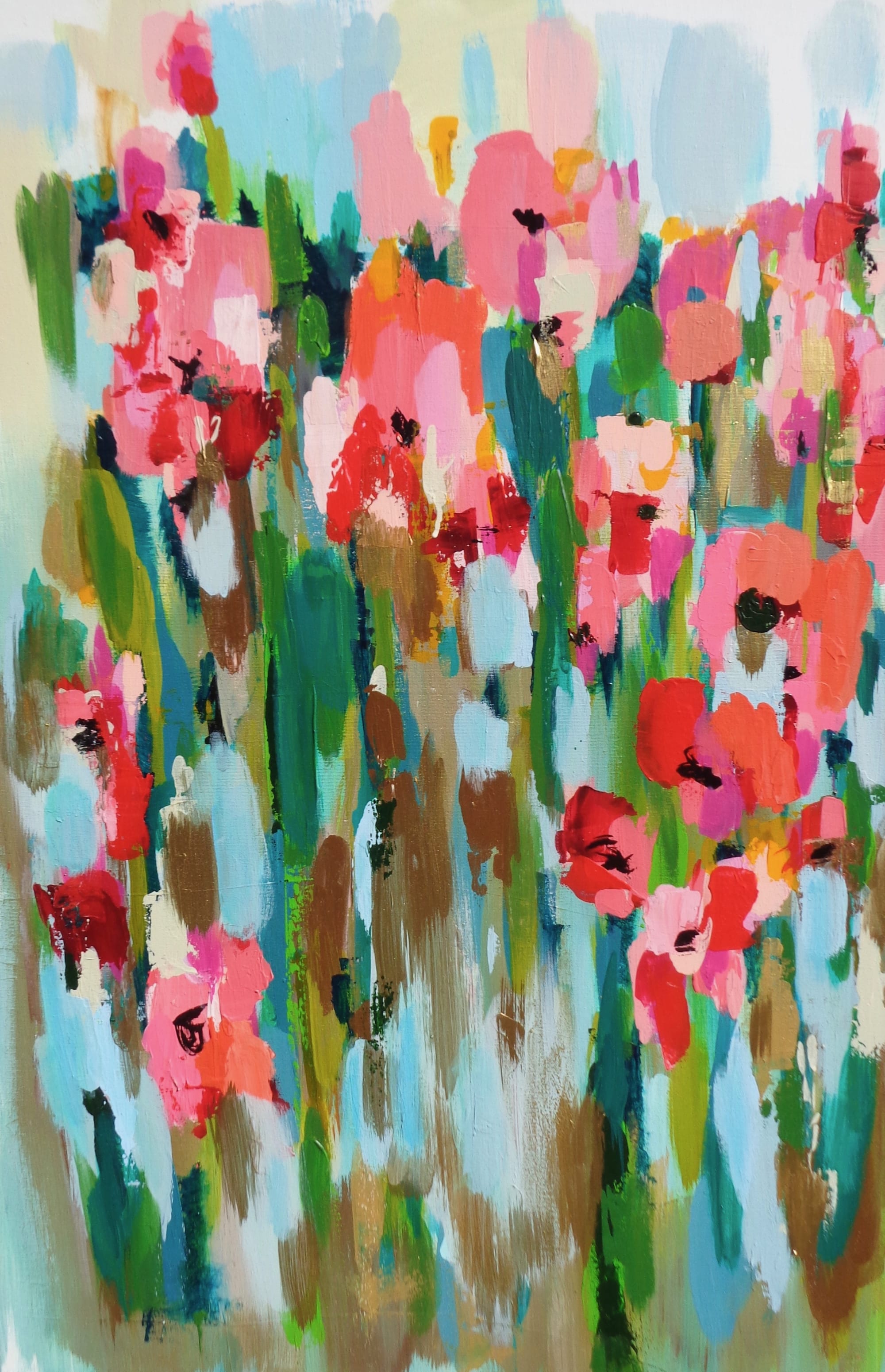 Multicolor abstract floral painting