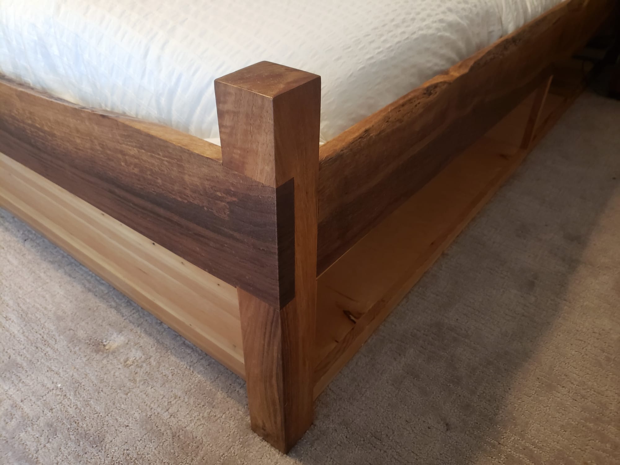 Black walnut store bed frame