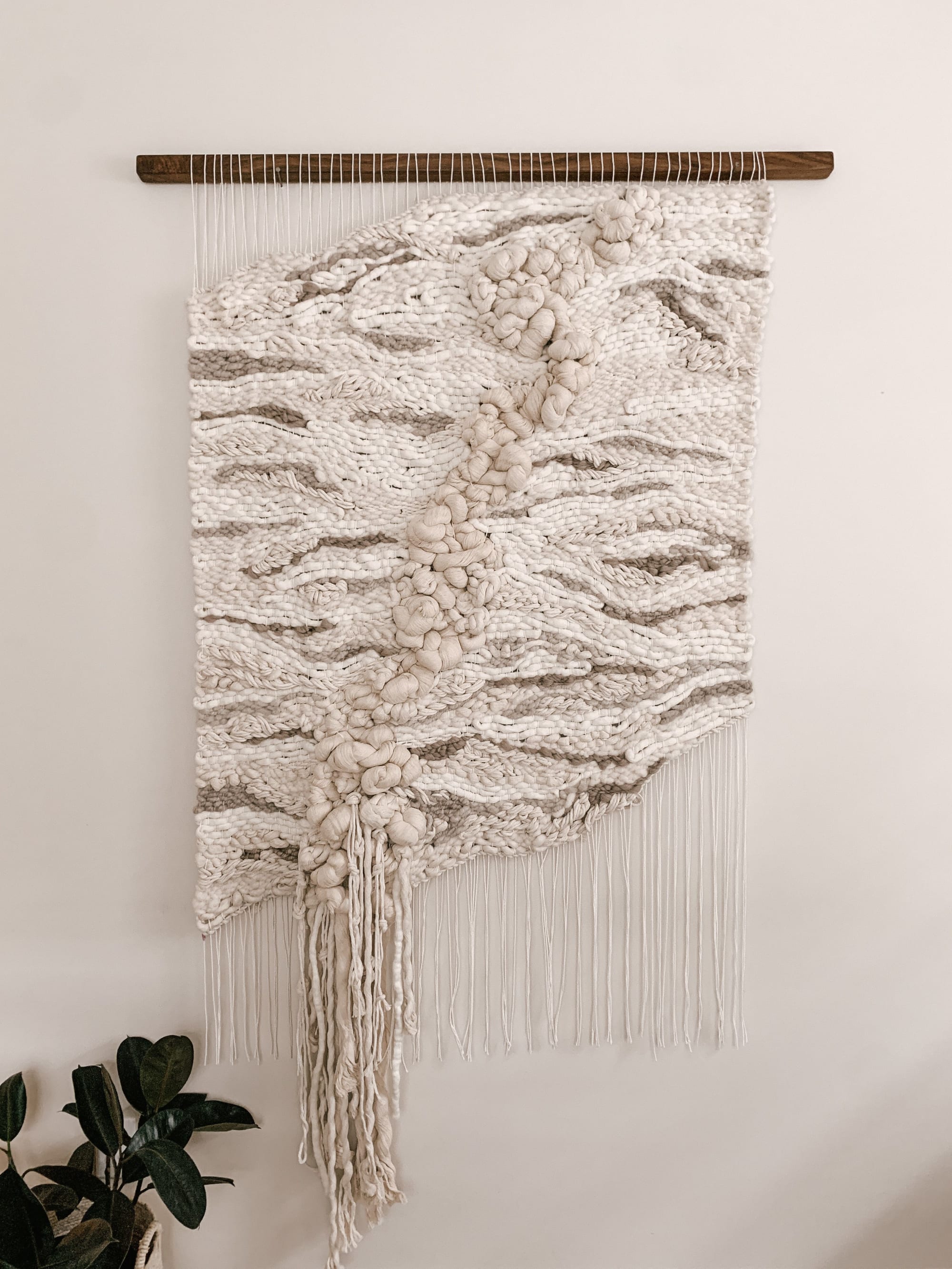 Handwoven wall hanging fiber art yarn art large macrame by Rebecca Whitaker  Art