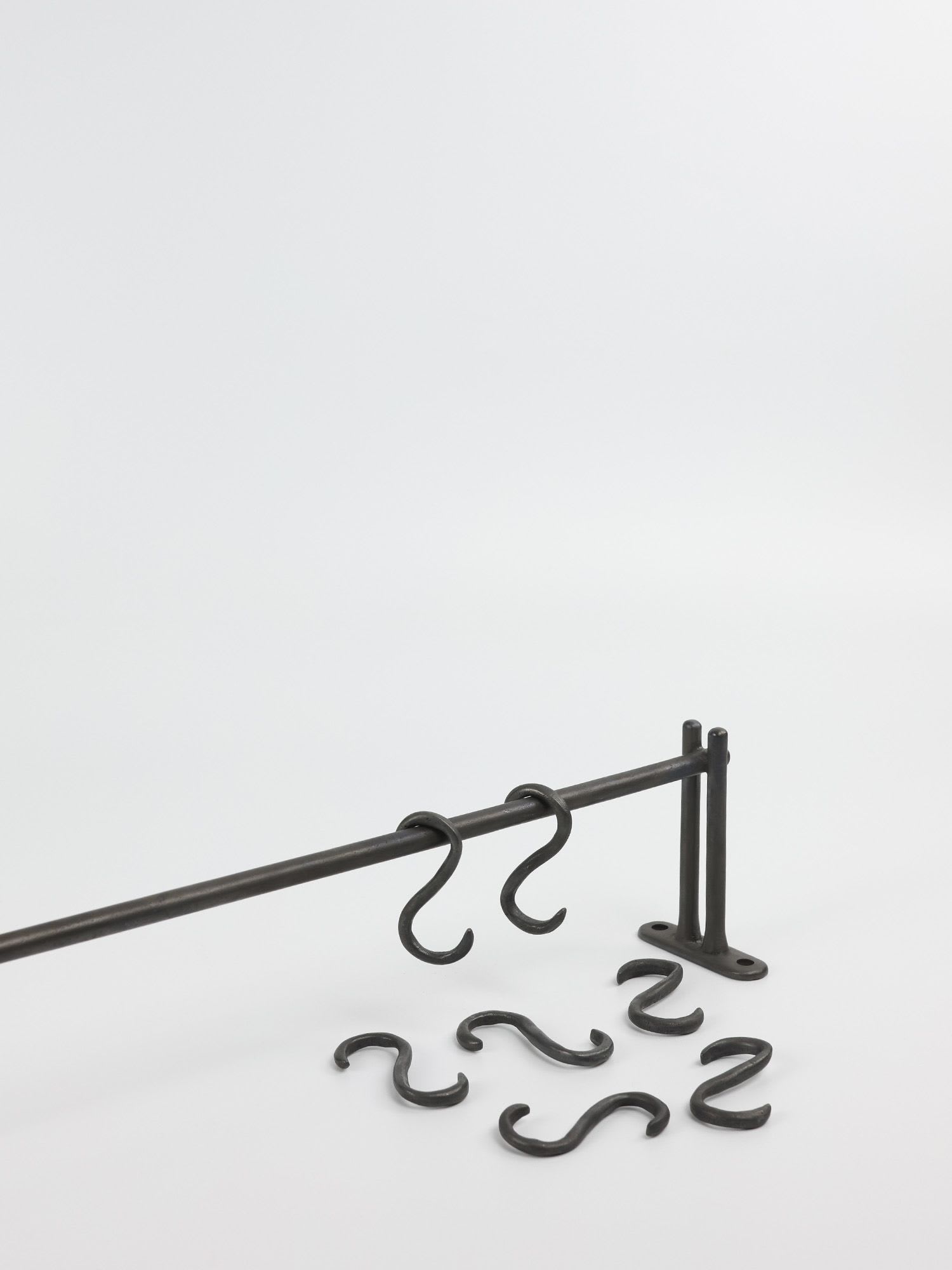 Bathroom & Kitchen Hanging Rail With 7 Hooks N01 - 24 Inches by Poignees  D'Amour French Bronze Hardware.