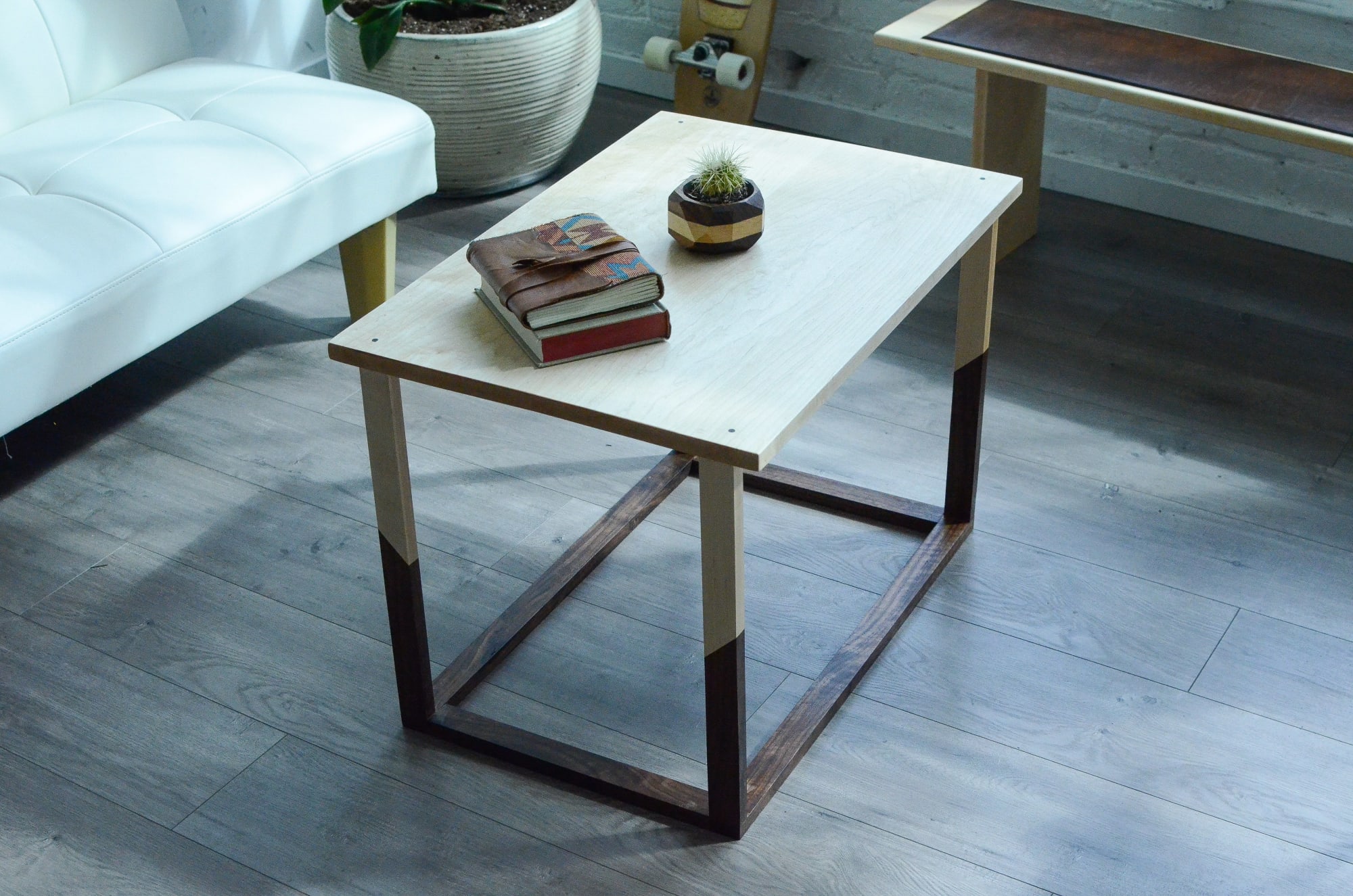 Modern Angle Frame Hardwood Coffee Table By The Iron Roots Designs Seen At Private Residence Pearl District Portland Portland Wescover