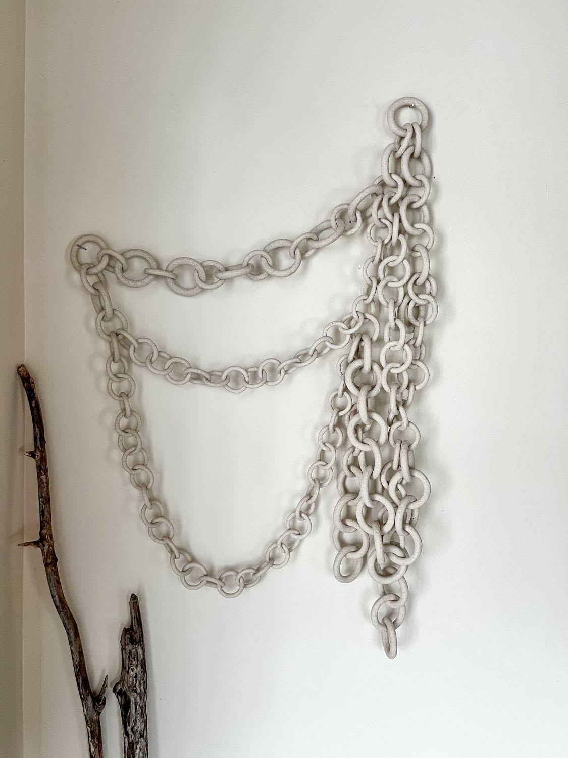 Stoneware Ceramic link chain by Asmaa Aman Tran