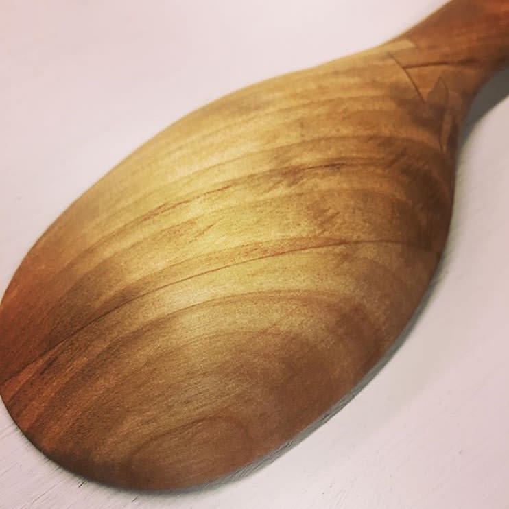 Hand Carved Wooden Serving Spoon