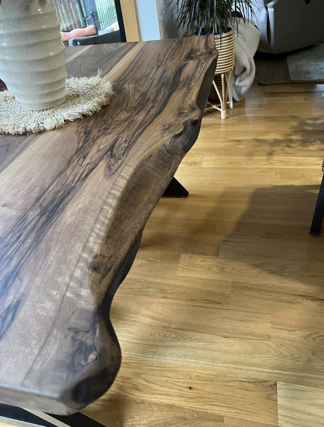 Custom solid wood table tops - live edge slab tables