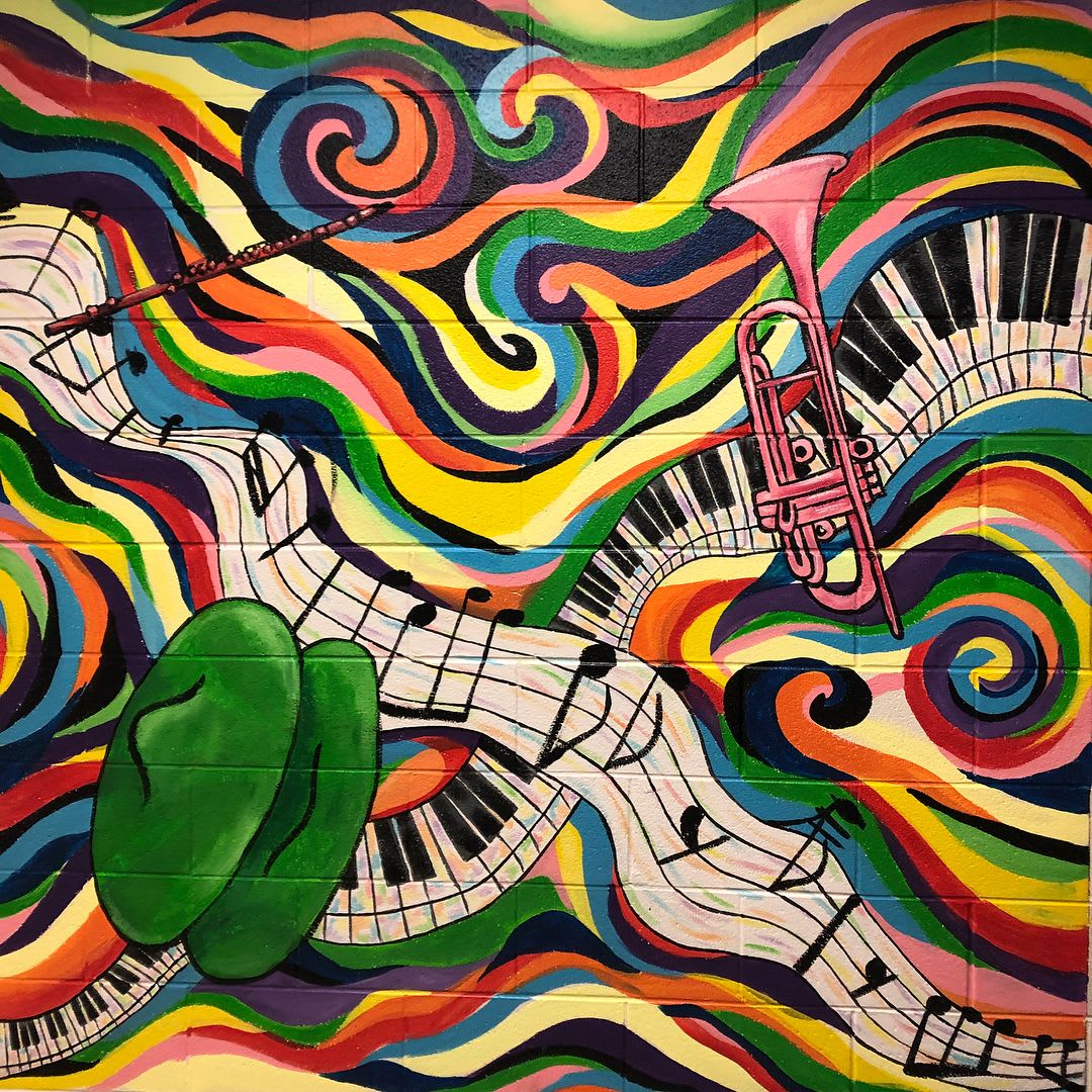 Music Mural by Nora Kate Paints seen at BellGraham Elementary School