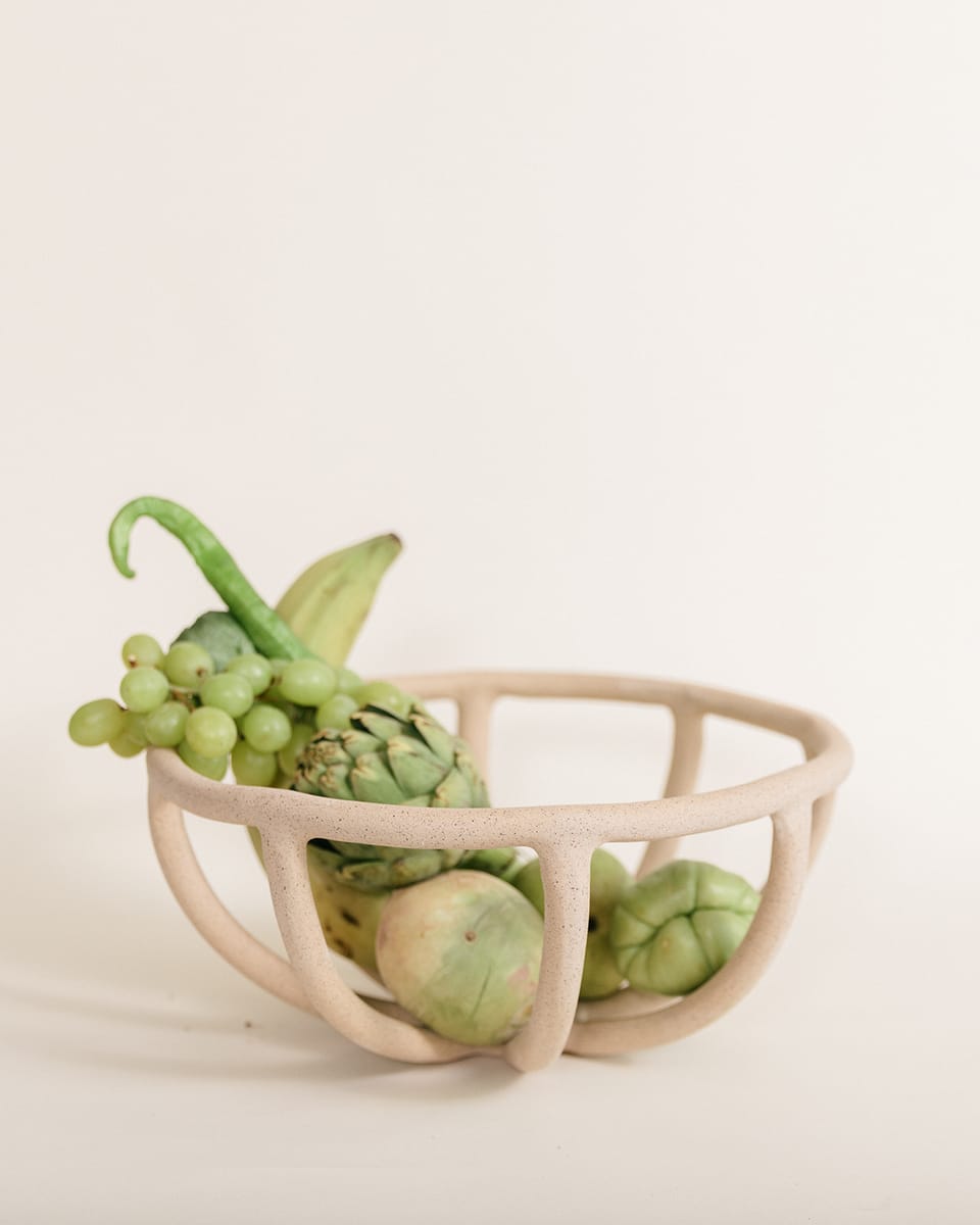 Prong Fruit Bowl, Terracotta: SIN ceramics - Handmade in Brooklyn