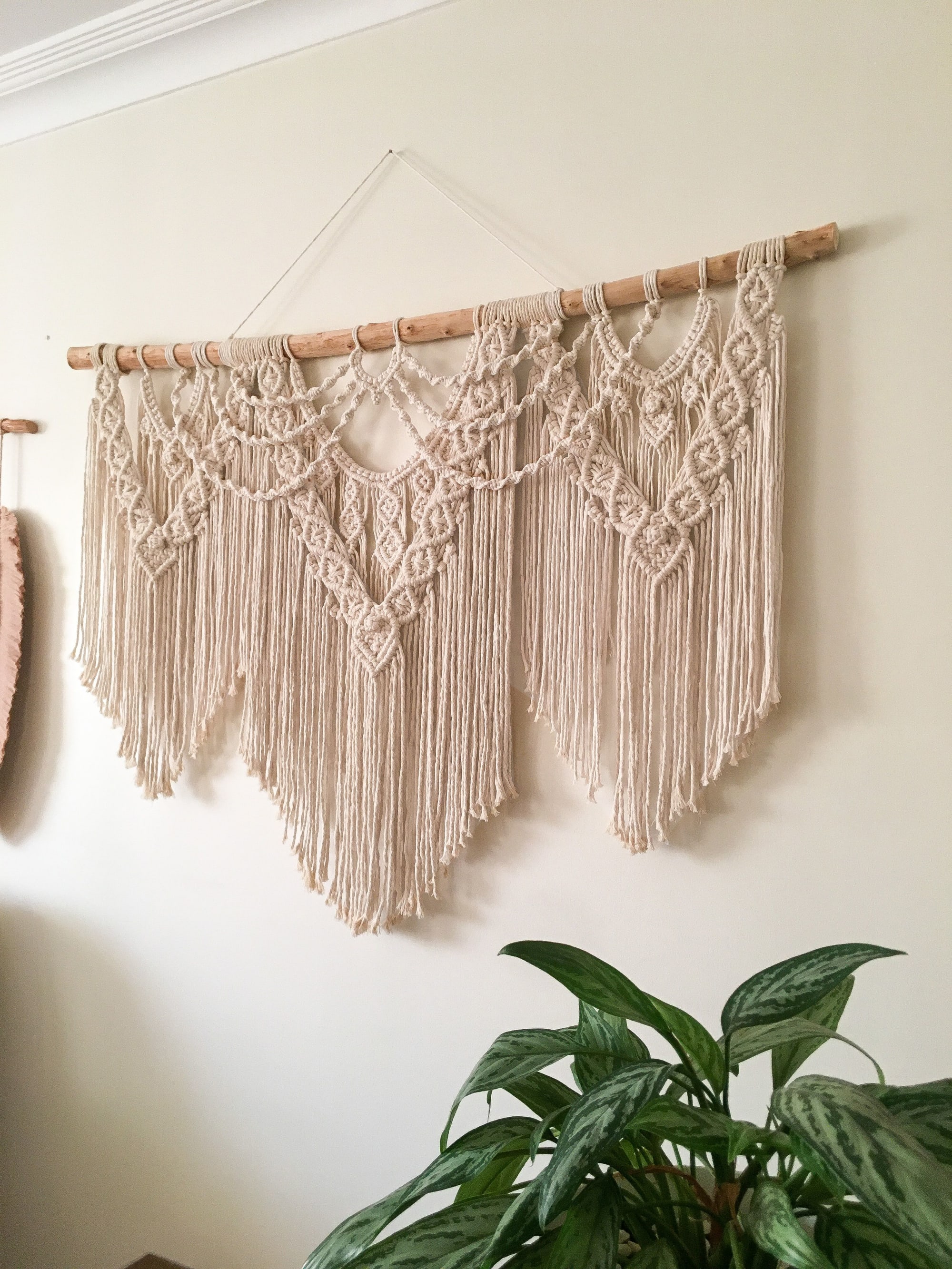 Large Macrame Wall Hanging "Rain" by Damla Wescover Macrame Wall