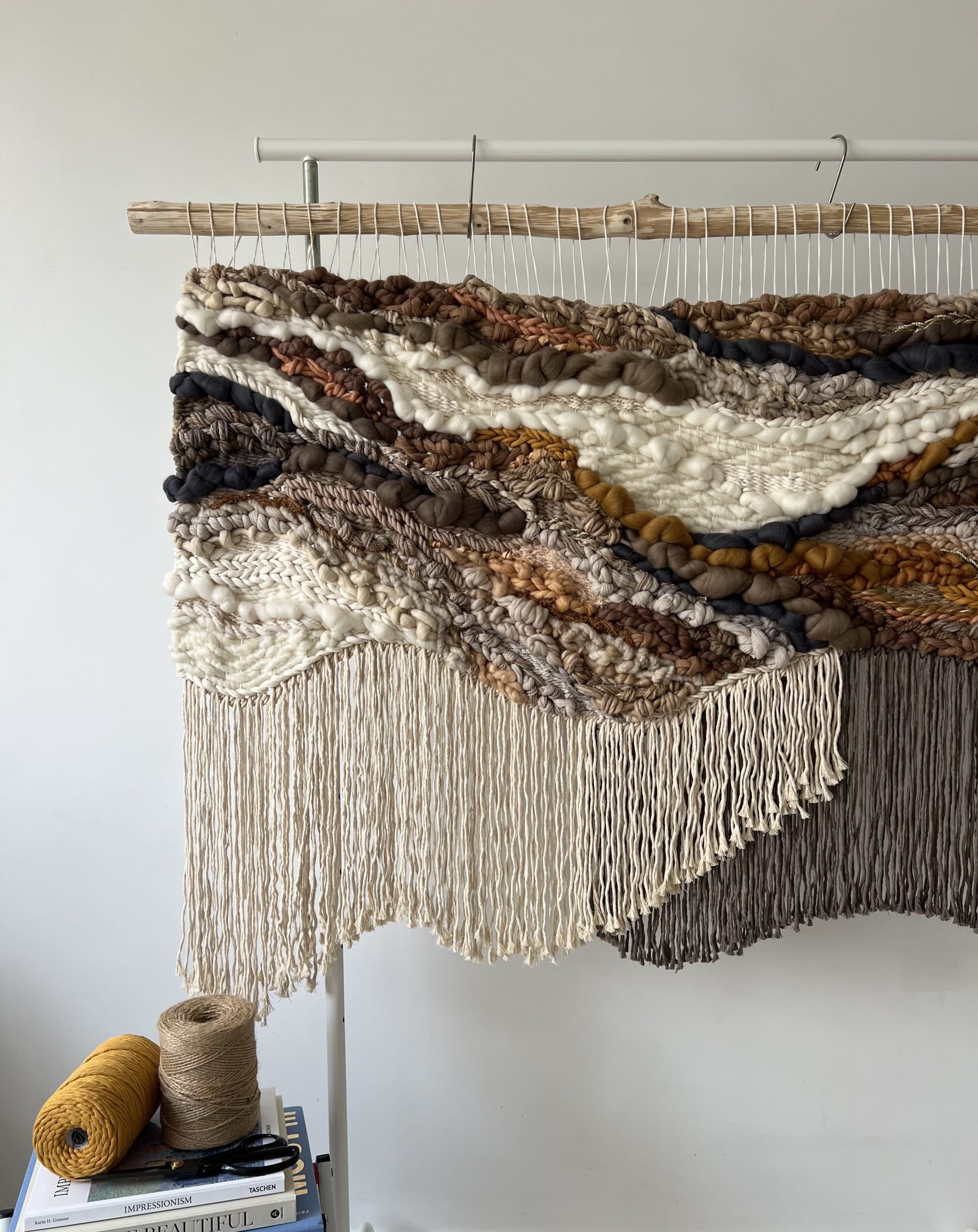 Woven Wall Tapestry in Earthy Tones 