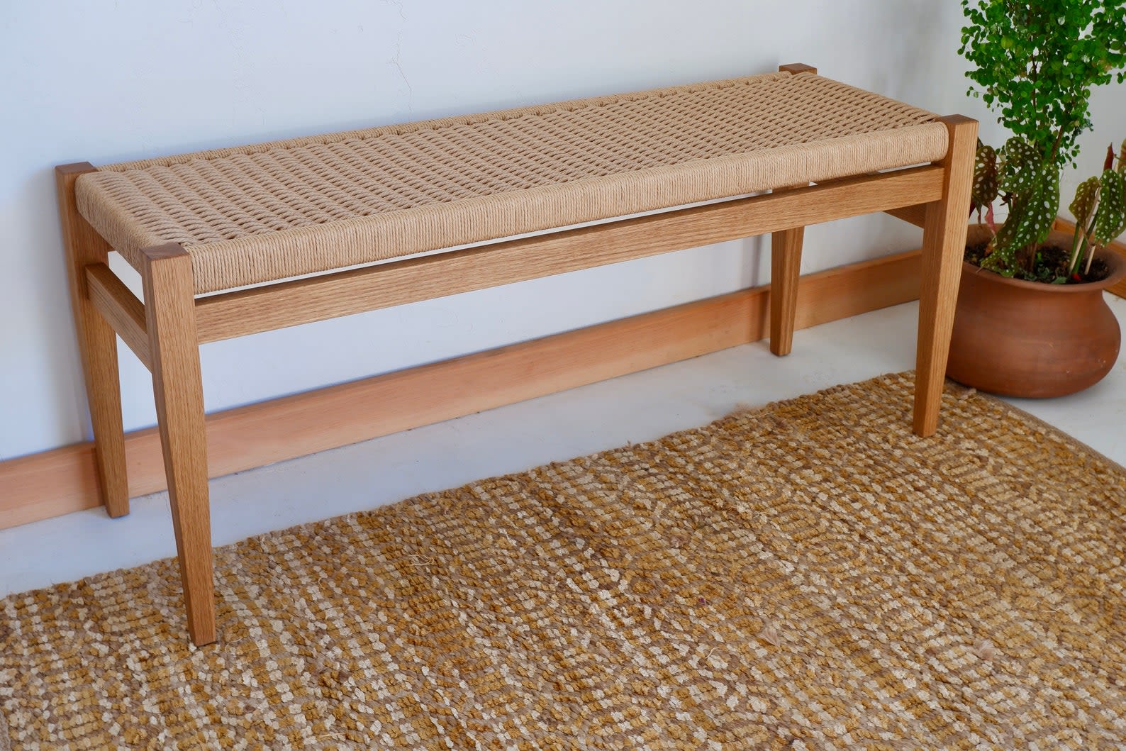 Contemporary stool with a woven Danish cord seat - FineWoodworking