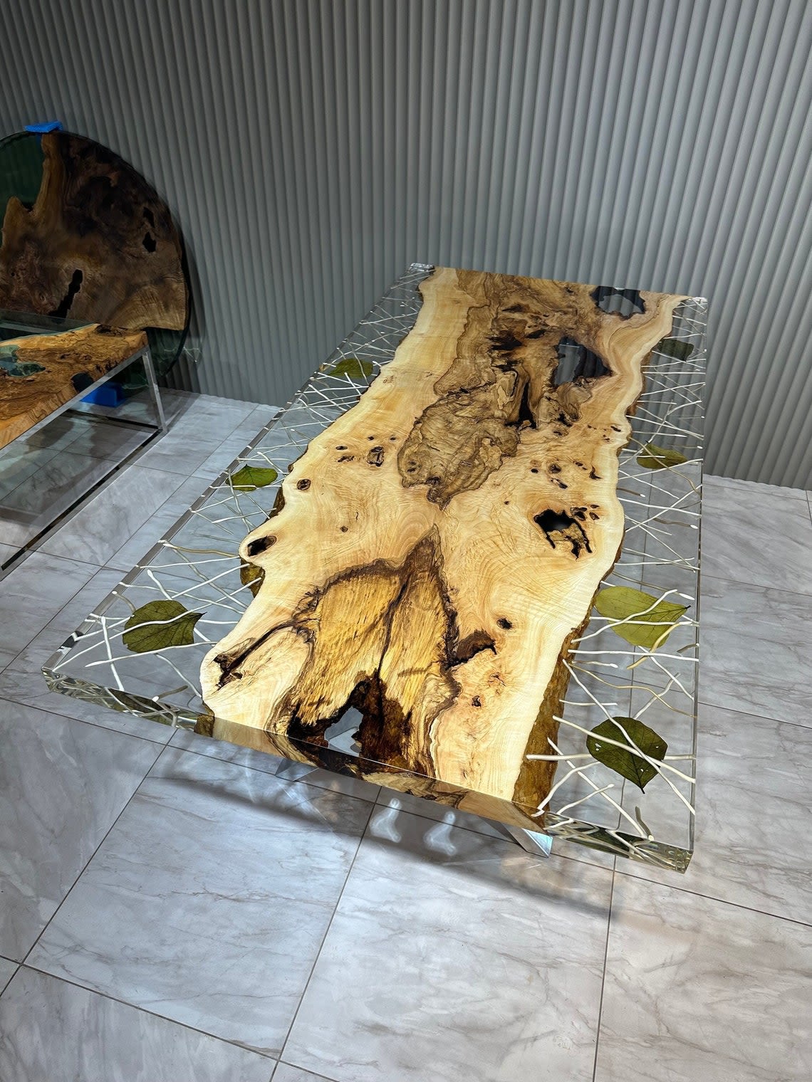 Clear Epoxy Resin Table Top Live Edge Epoxy Table by Tinella