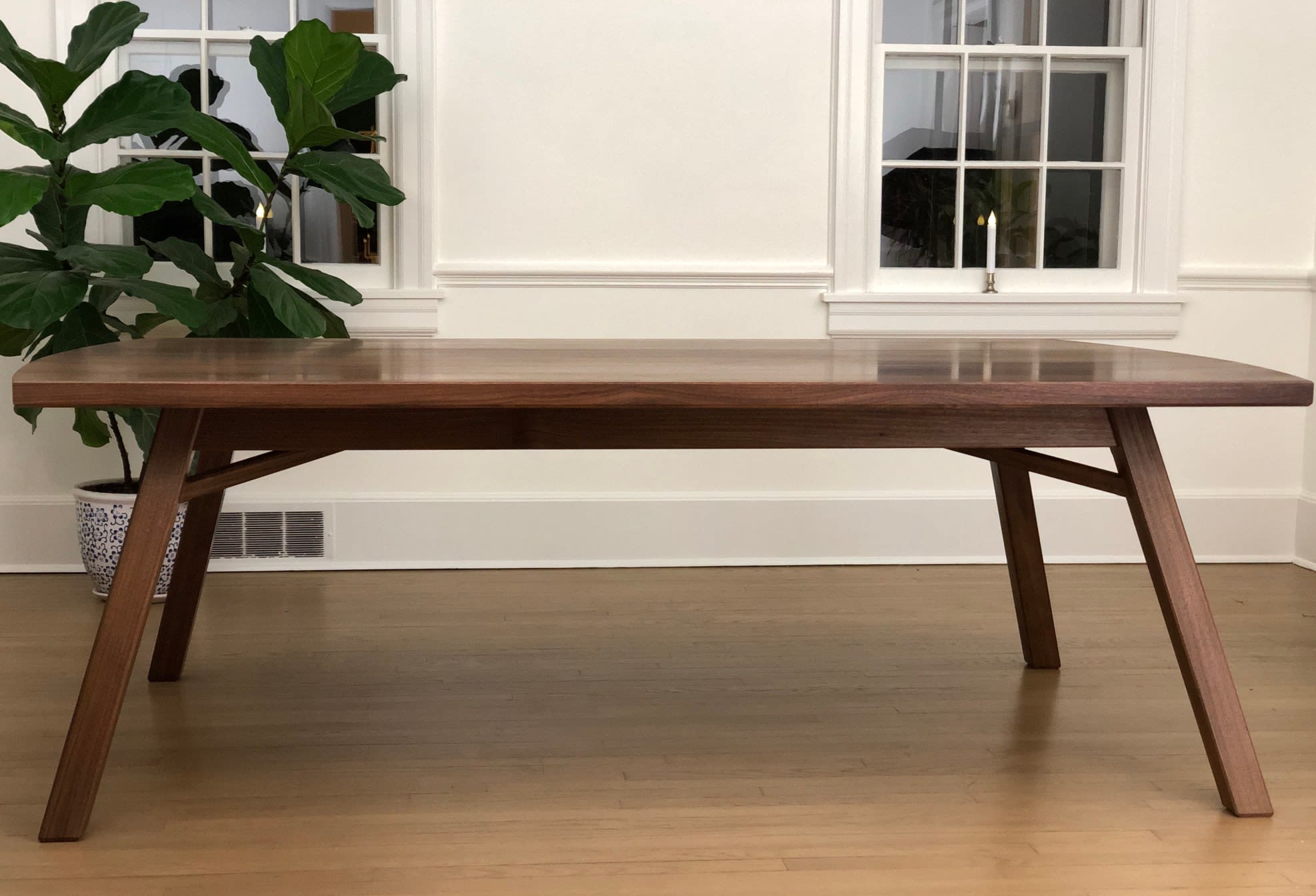 Compound Splayed Leg Dining Table in Quartersawn Walnut by Brian
