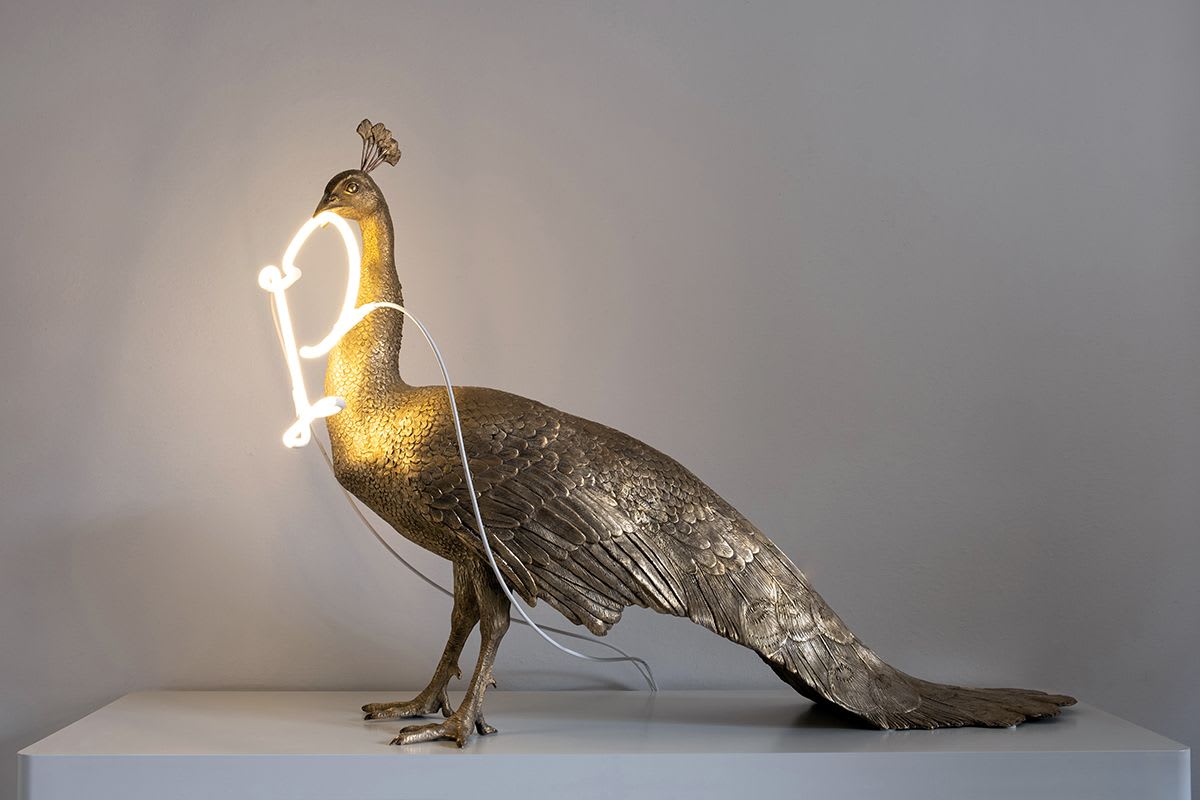 Peacock Library Lamp