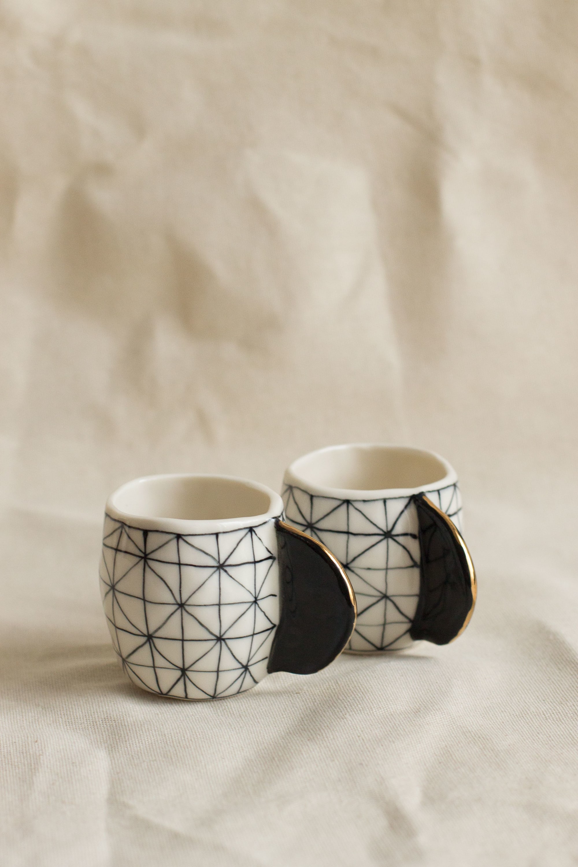 Porcelain Espresso Cups Black & White by Cóte García Ceramics ...