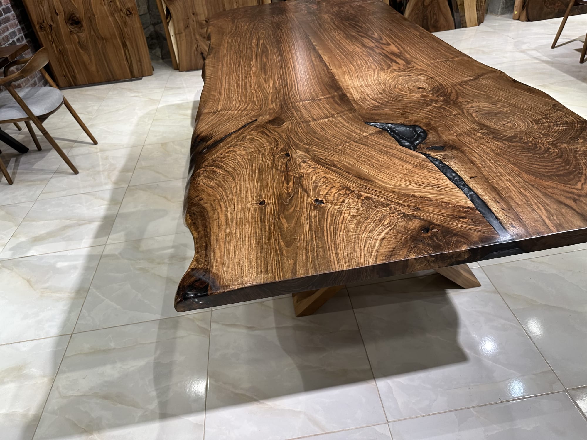 Walnut Black Epoxy Dining Table Special Custom Made – Ories Wood