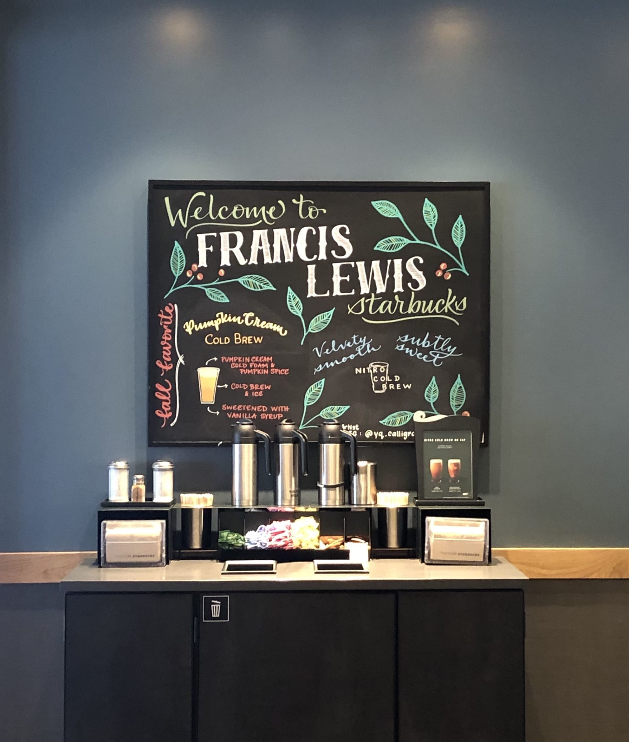 Chalkboard Art By Yq Design Seen At Starbucks Queens Wescover