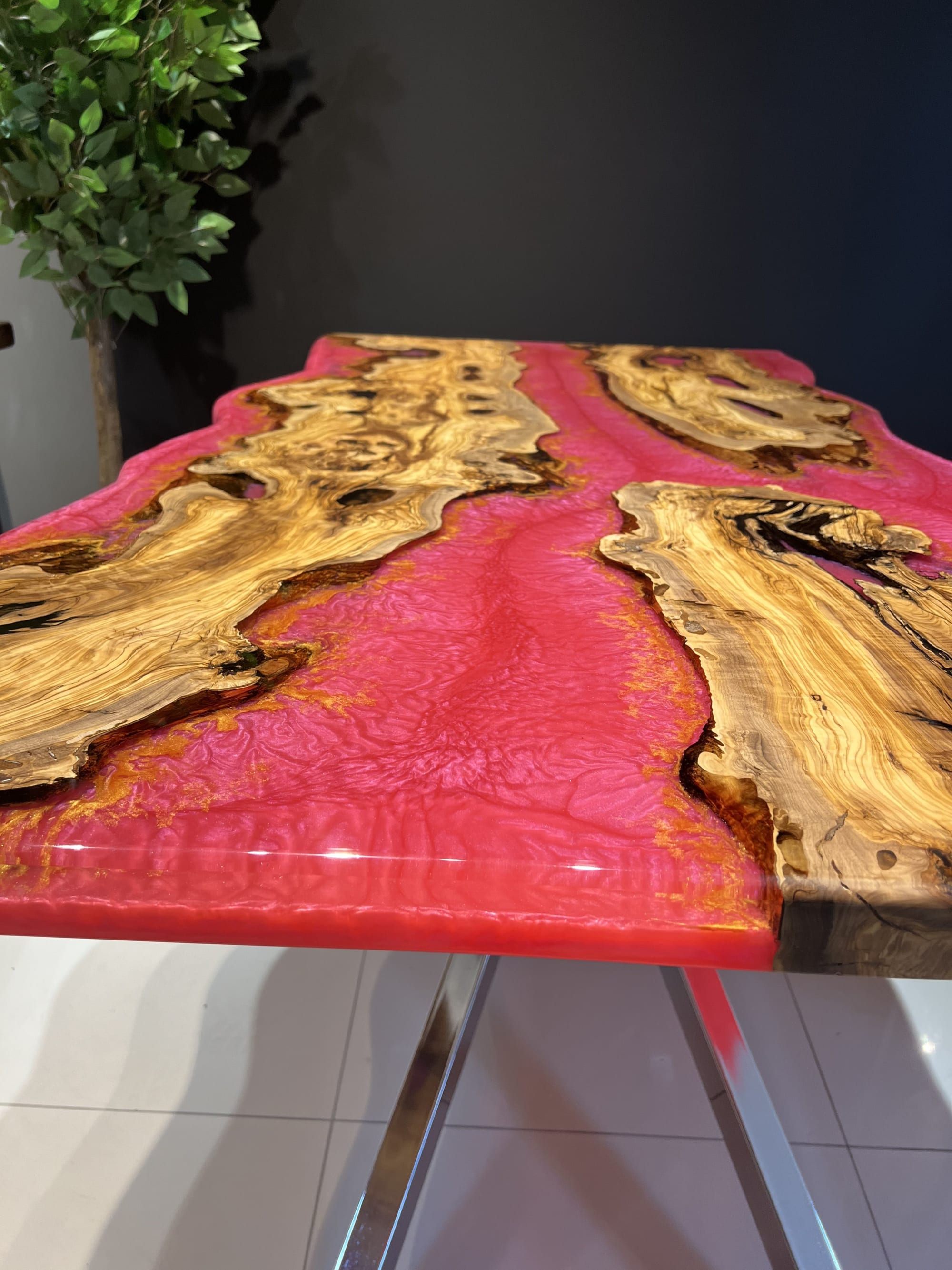 Living room Table, Custom live edge Epoxy resin table, by Brave