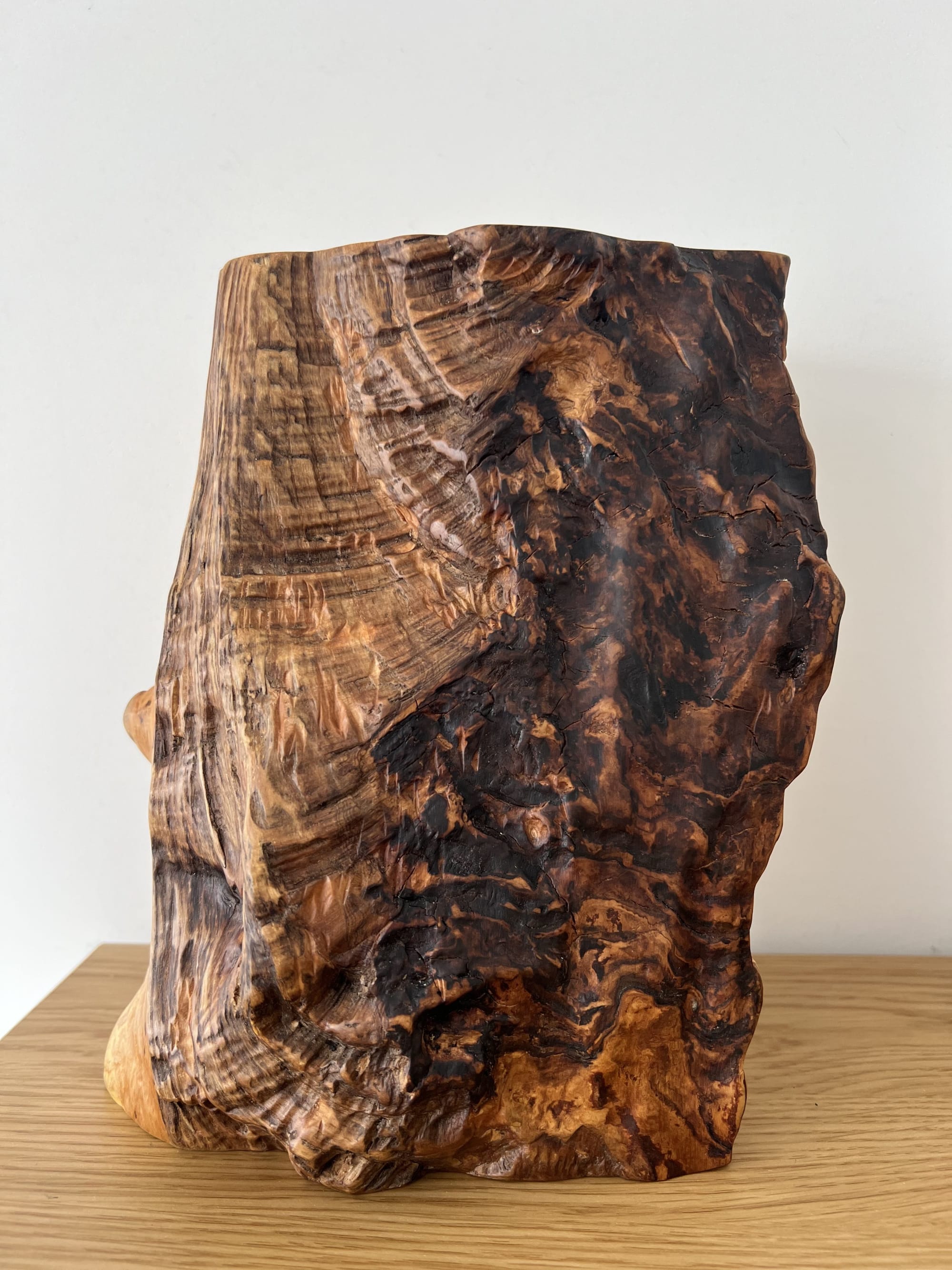 Handmade Lamp with Ash Wood Base and Textured Shade by Tissage