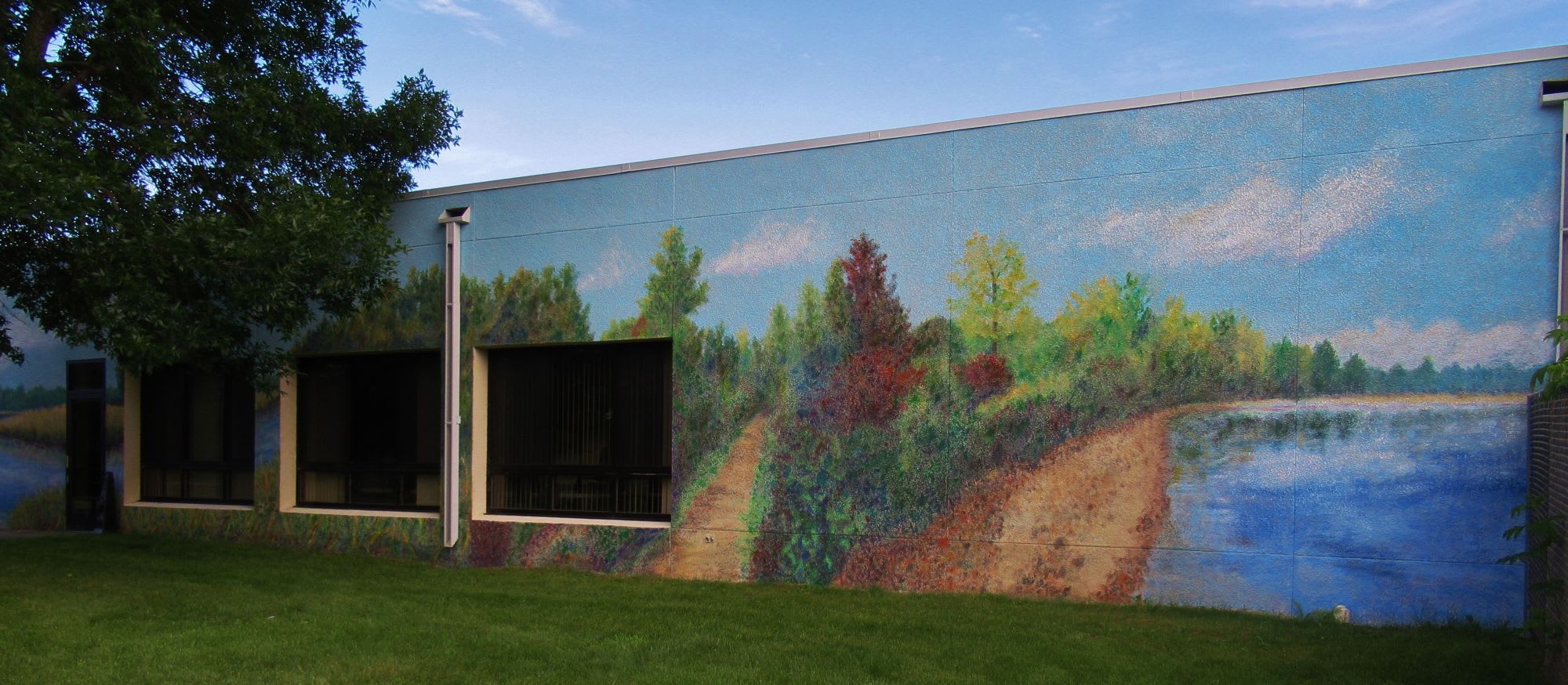 City Hall and Community Center mural by Glenn Terry seen at East Bethel