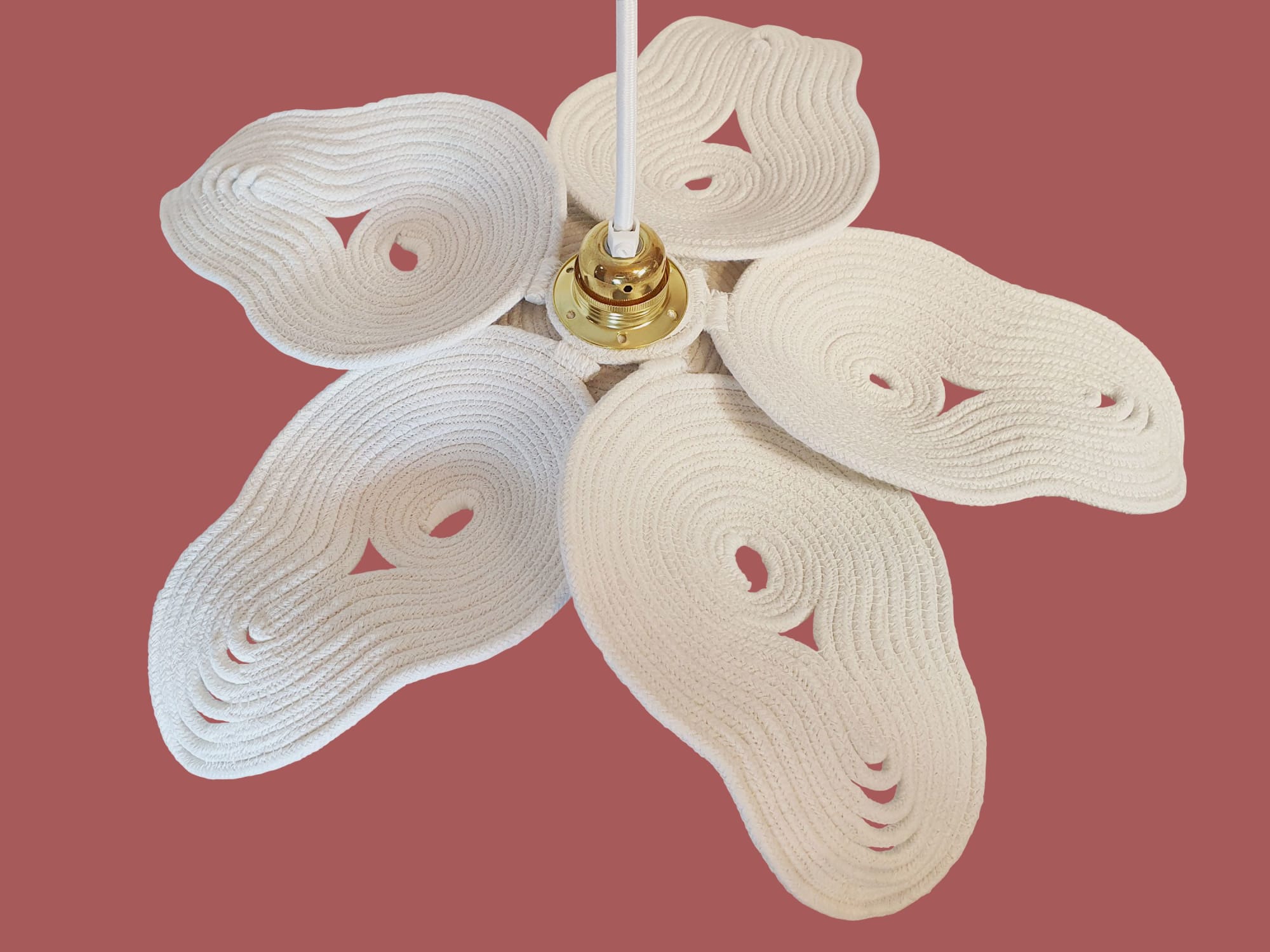 Organic Cotton Rope Petal Lamp, Adjustable Biophilic Petals by Light and  Fiber