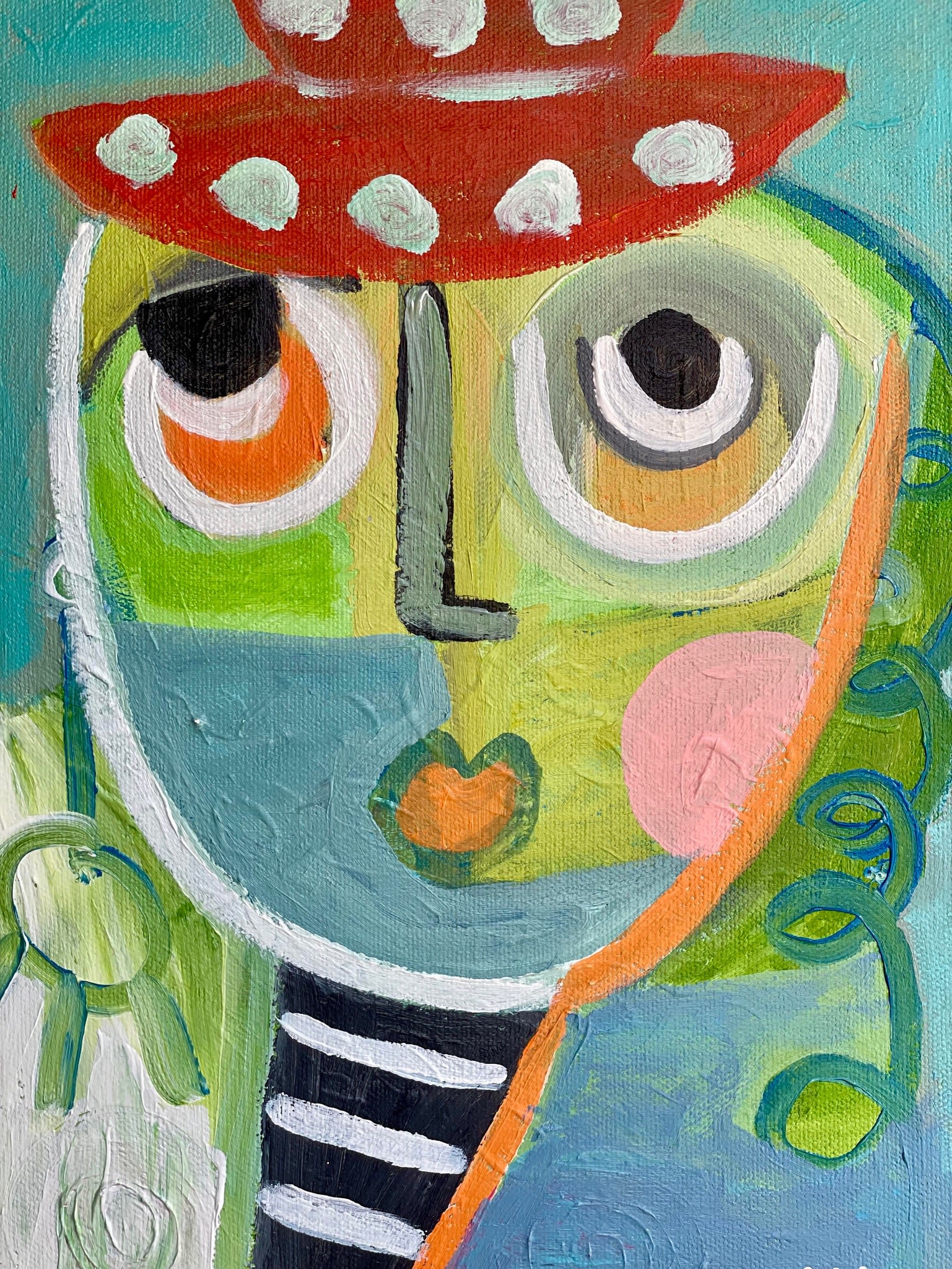 "Guillaume" Original Abstract Face Painting by Aleea Jaques by Aleea