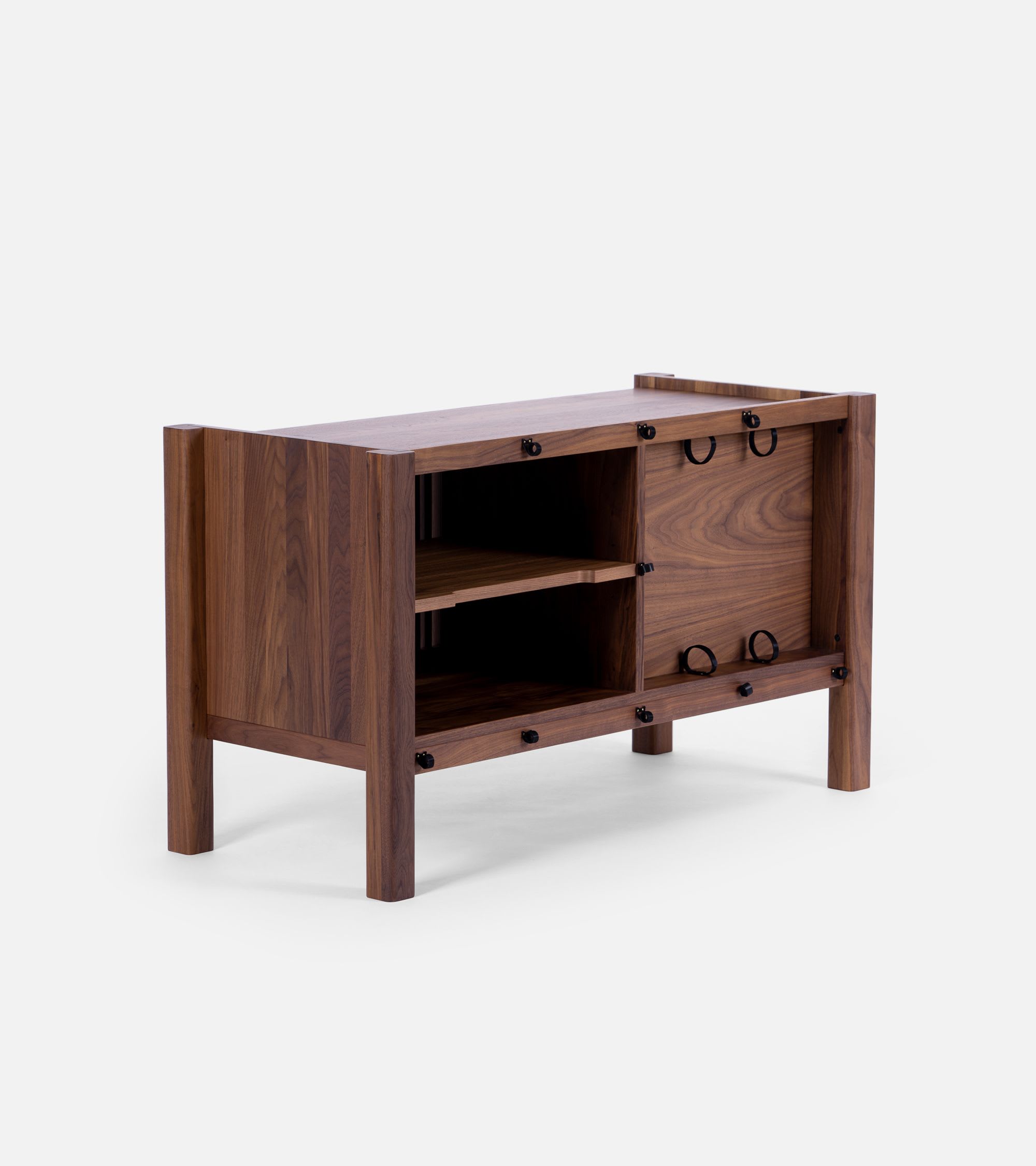 JAMM LOW 111 - Walnut record player stand for small spaces by Mo