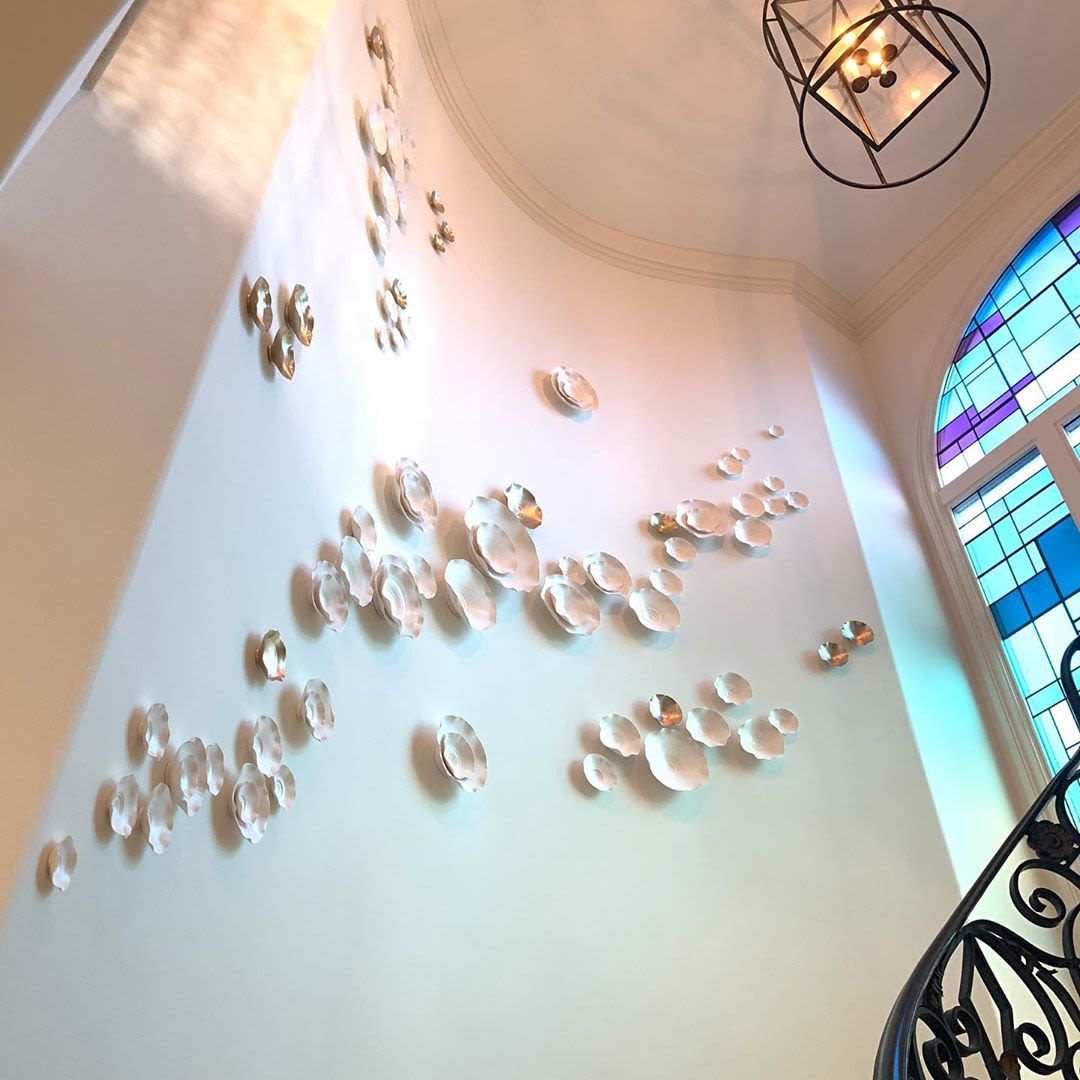 Porcelain Art Installation by Lucrecia Waggoner Wescover Wall Hangings