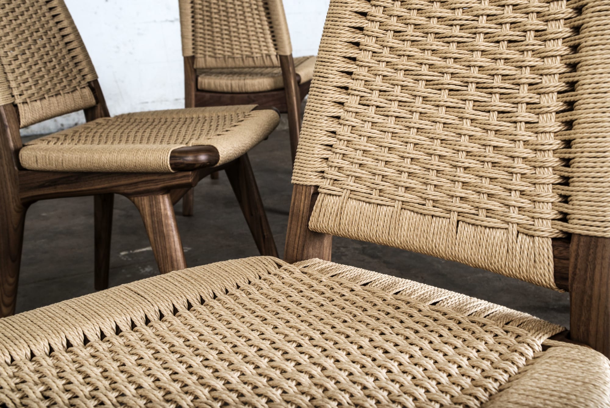 Rian High Back Dining Chair, Hardwood, Woven Danish Cord by Semigood Design